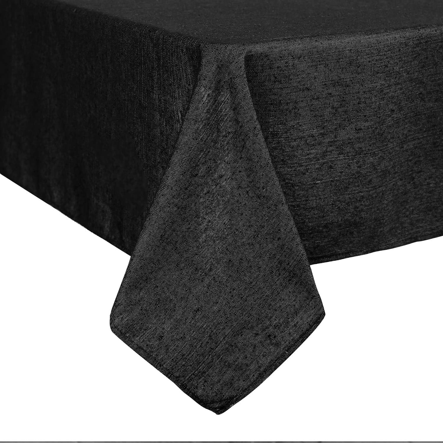 Exсluѕіvе Dіѕсоunt 🔥 Deconovo Decorative Black Tablecloth Waterproof Table Cover Home Decor Cotton Tablecloths for Dining Room 54W x 54L Inch Black