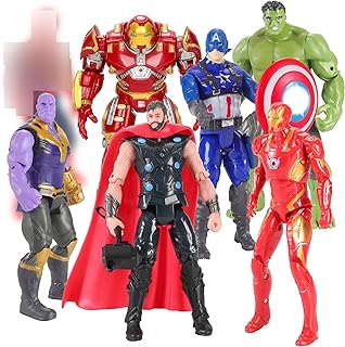 7 Pack Superhero Action Figures Toy Set, Collectible Figures for Kids and Fans Obsessed with Character Collections