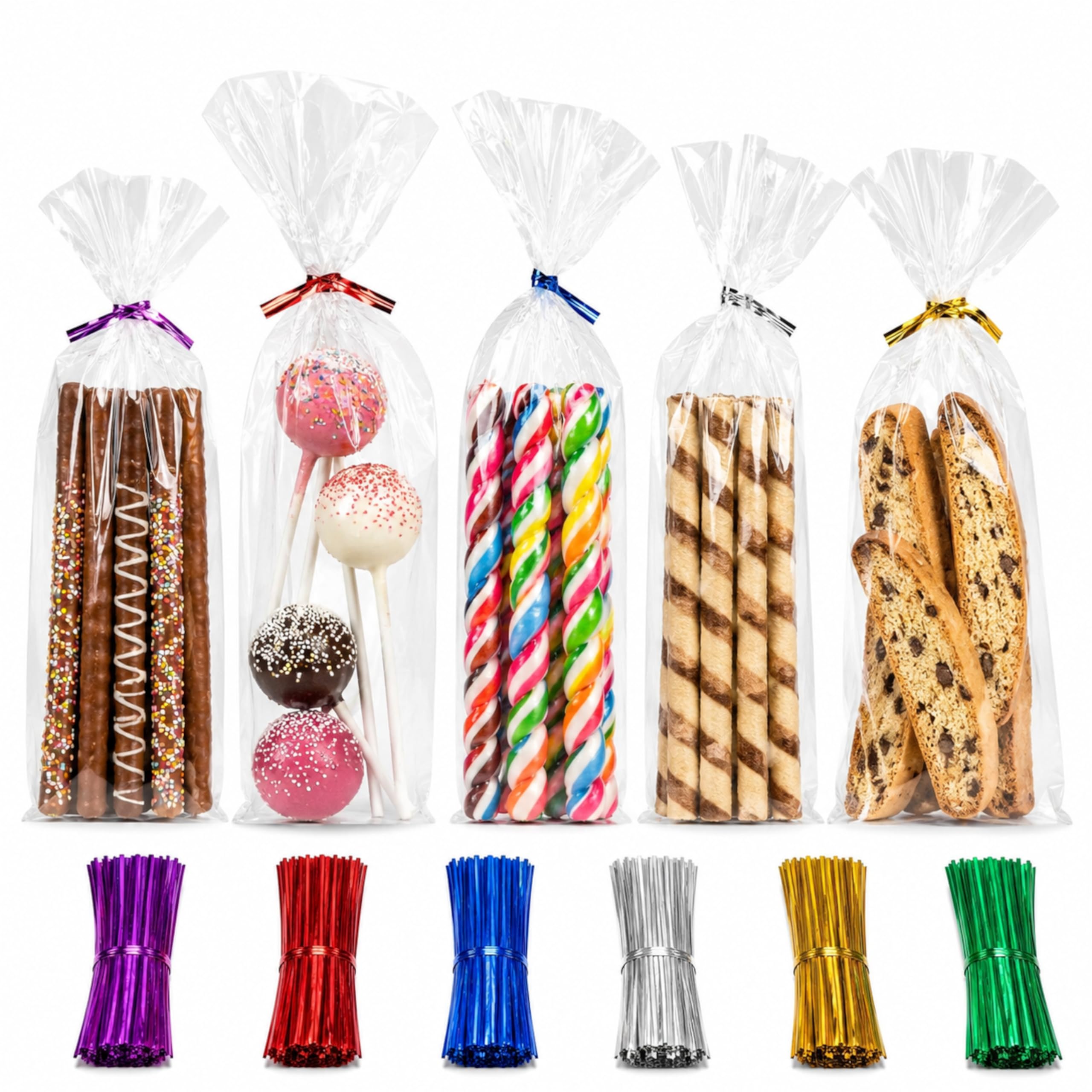 6x9 Cellophane Treat Bags with Ties 200 Clear Goodie Cookie Bags — Amazon image 18