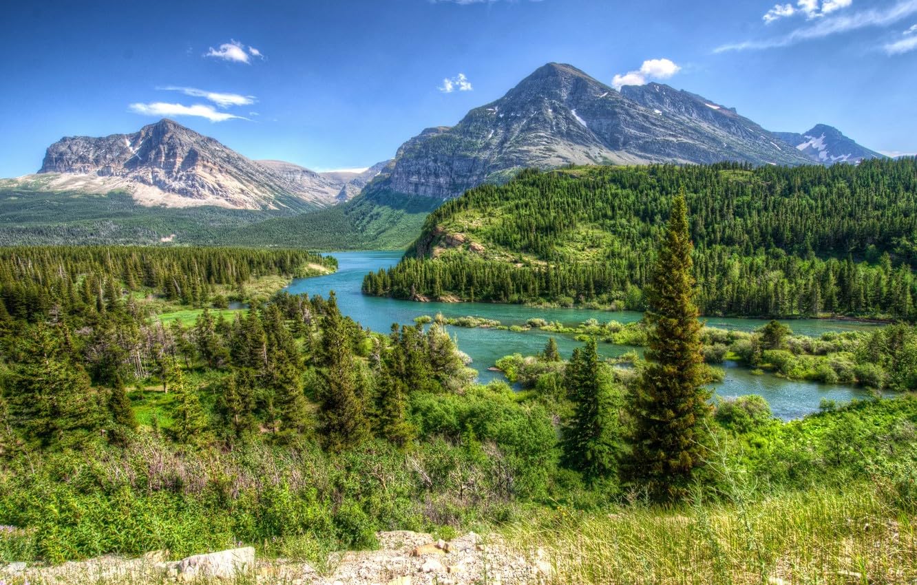 Puzzle 1000 Pieces Adult Puzzles for Adults Classic Puzzles 1000 Pieces Adult Puzzles, Landscape, Park, USA, Glacier, Montana 26x38CM