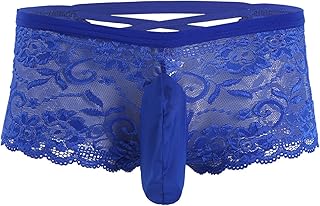 Jockstrap érotique String Dentelle Homme - Sous-vêtement Transparent Érotique Avec Poche Dentelle Transparente