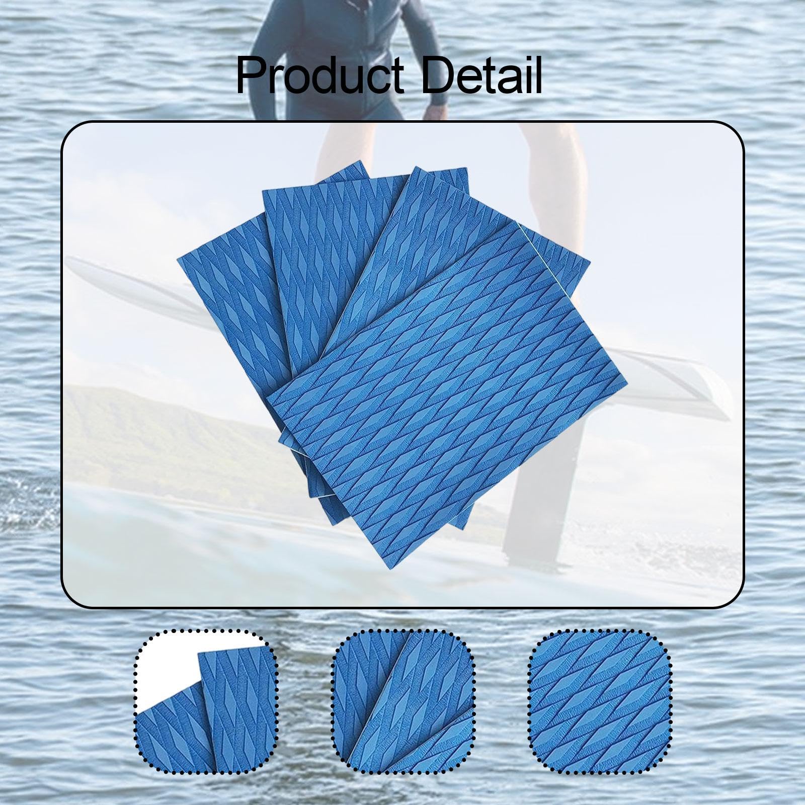 QSTDGVPW 4Pcs Traction Pad Trimmable Sheet for Kayak Non Slip Deck Grip Pad EVA Sheet for Yacht, Dark Blue