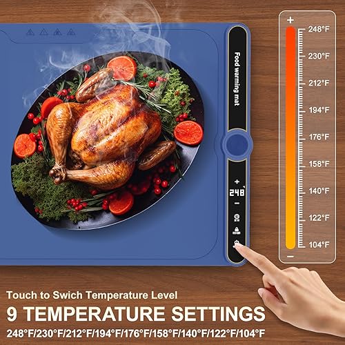 Miniatura 3 de Calentadores eléctricos suaves de alimentos para fiestas, buffet, 40 x 15 pulgadas, tapete de calentamiento de alimentos extra grande que mantiene