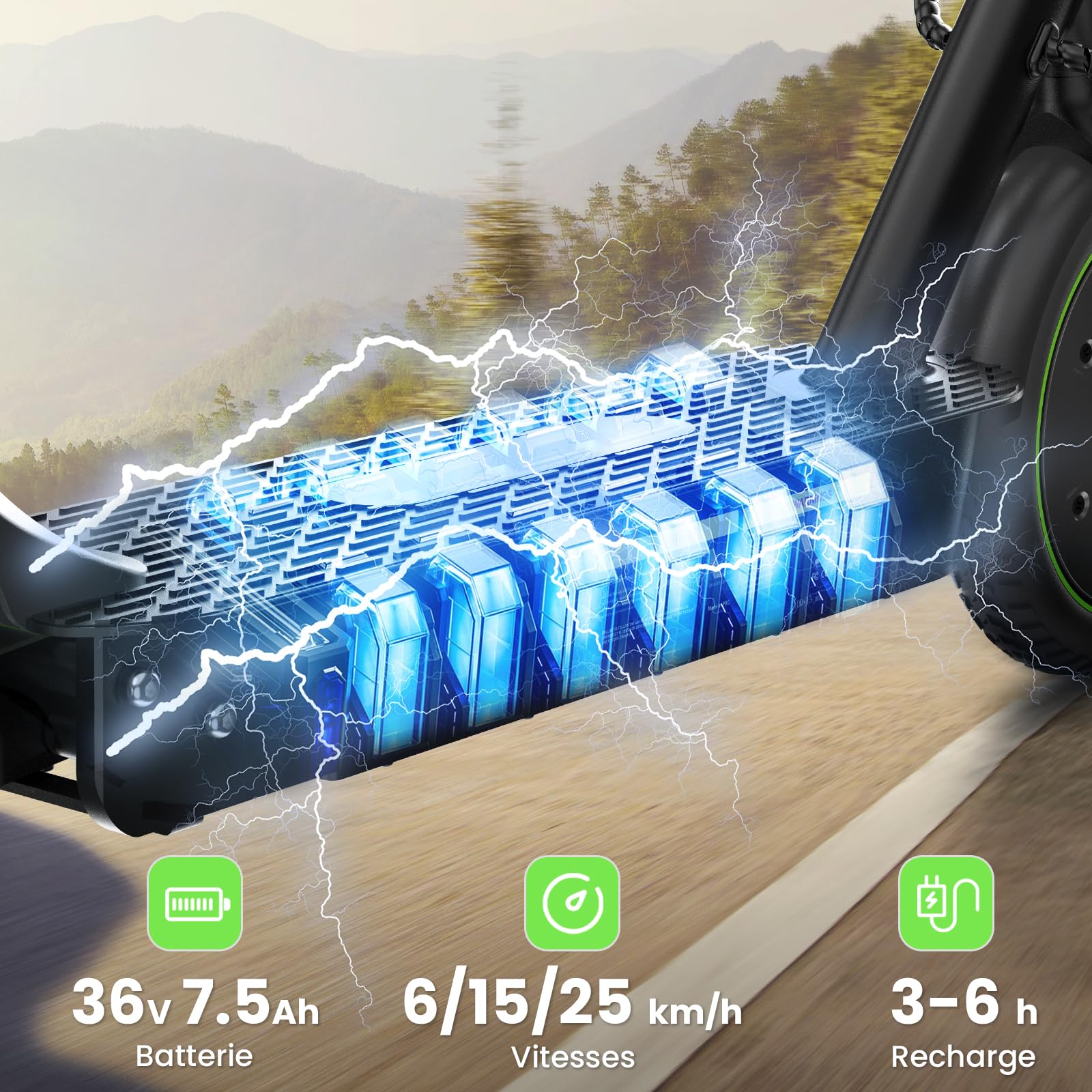 isinwheel S9Pro Trottinette Électrique Adulte,Autonomie 30 km,Electric Scooter 350W,Vitesse 6/15/25 km/h,Double Frein,Pneus 8,5" Increvables,Suspension Intégrée,Pliable