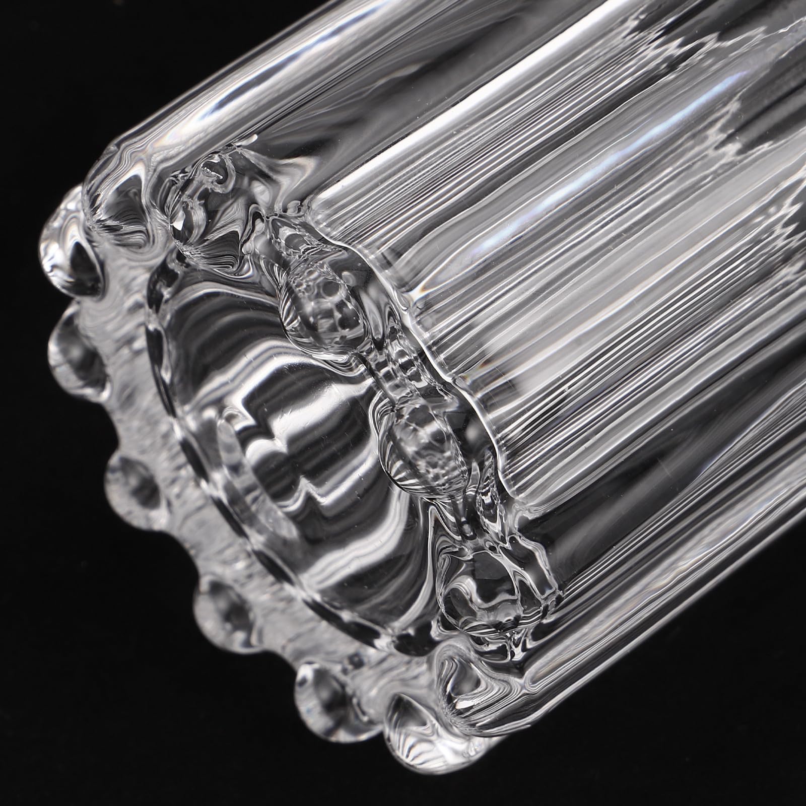 Portavelas de Cristal en Forma de Taza, 6 Piezas, Vintage