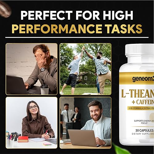 Miniatura 7 de Suplemento de L-teanina + cafeína, fórmula 2 en 1 extra fuerte para claridad mental, energía y concentración con extracto de grano de café verde