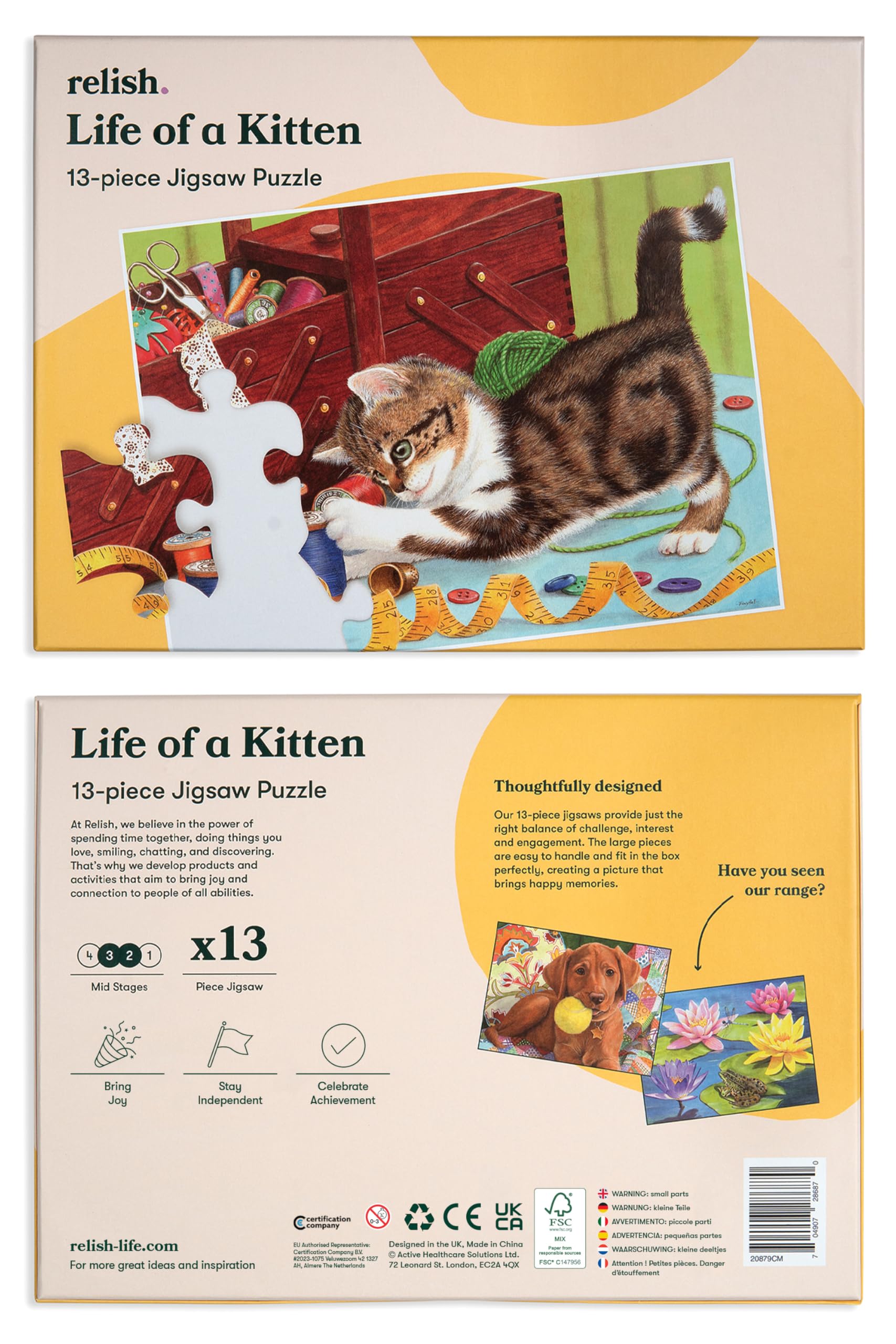 Relish ‘Life of a Kitten’ Puzzle 13 Pièces : Activités Adaptées aux Seniors Atteints de Démence ou d’Alzheimer