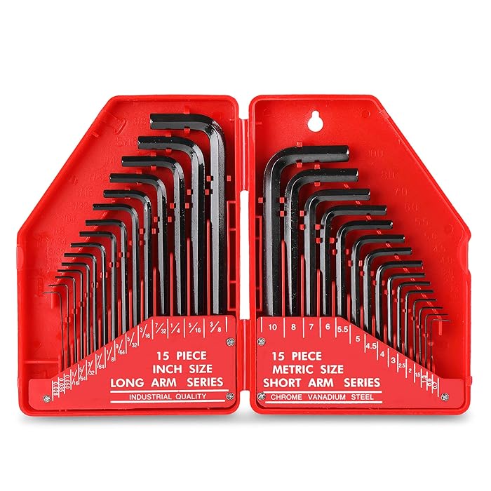 Buy HiSpec 30 Piece SAE & Metric Hex Key Set. Short & Long Arm CrV