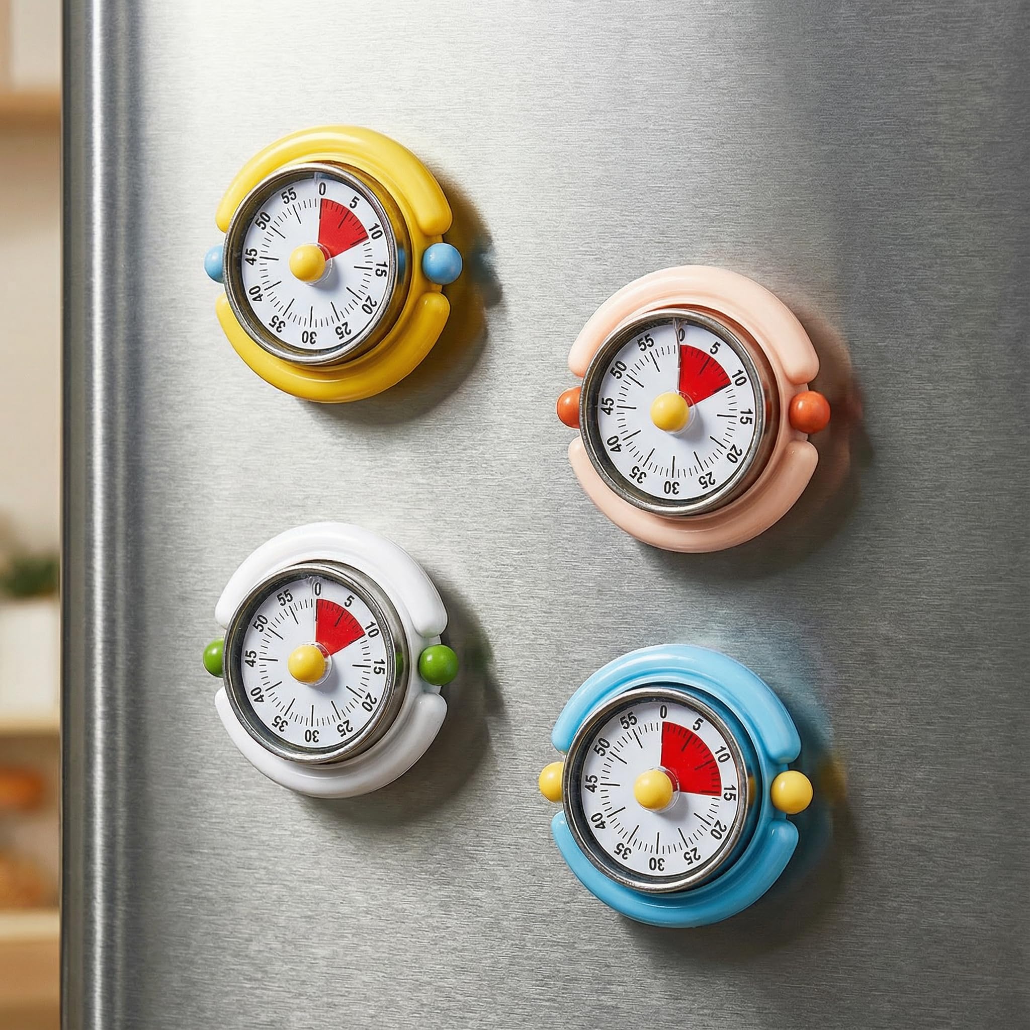 Temporizador visual, bonito temporizador mecánico magnético de cocina para cocinar, no requiere pilas, reloj de cuenta regresiva de 60 minutos para estudio, aula, hornear, yoga, pomodoro, alarma