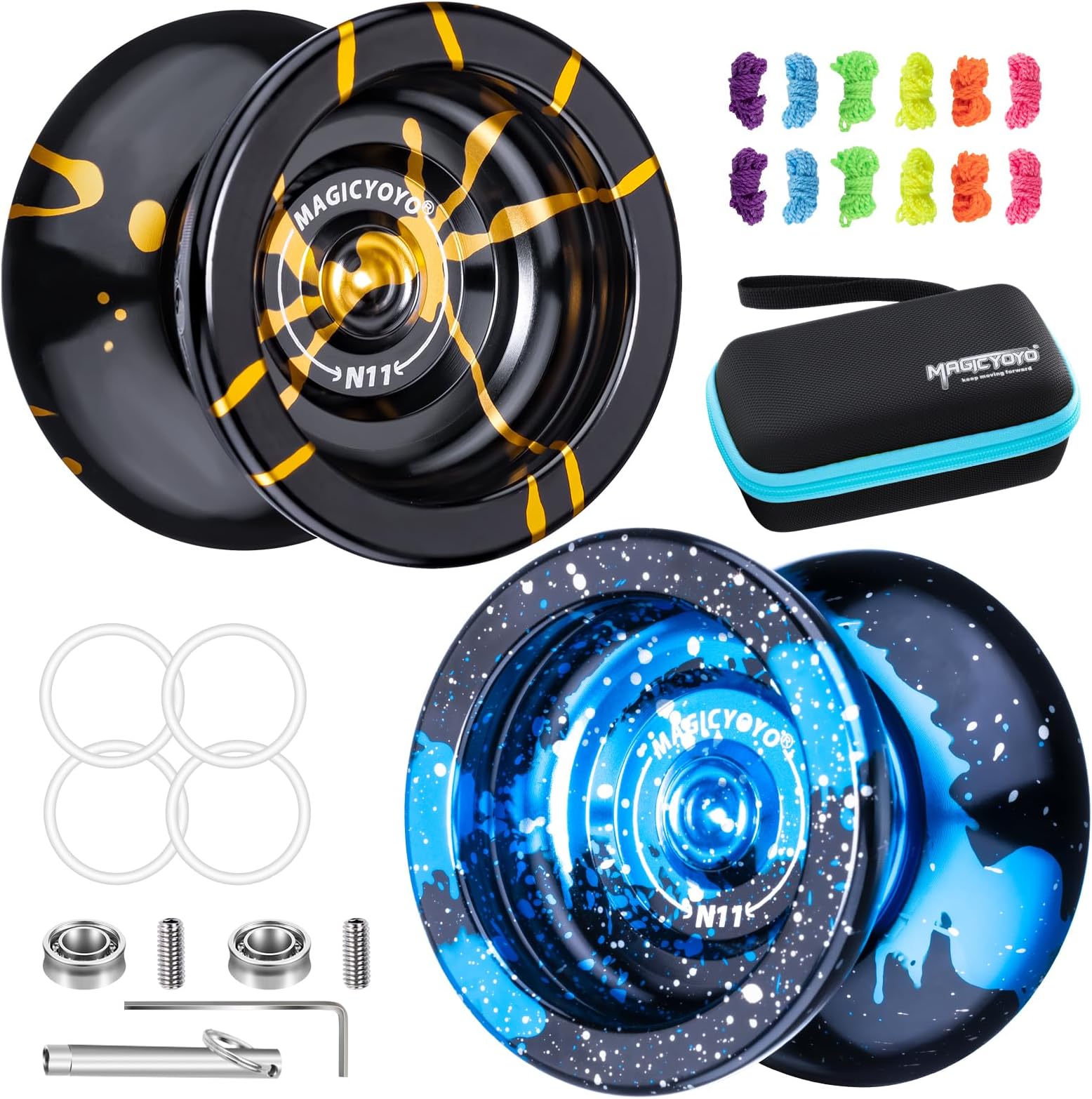 MAGICYOYO Professional Unresponsive Yoyo N11 Pack of 2, Pro Yoyo Alloy