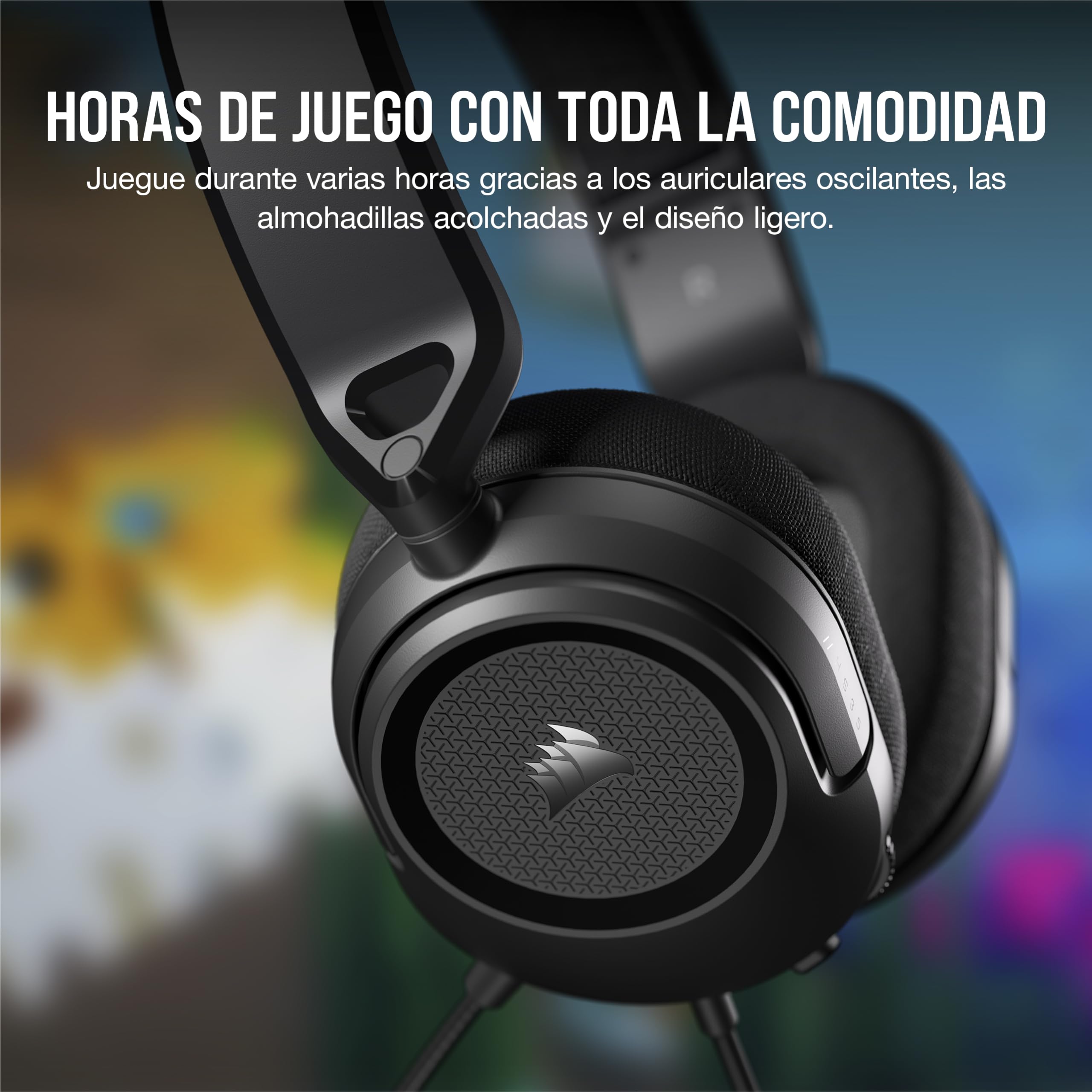 Corsair HS35 v2 Multiplataforma Auriculares con Cable para Juegos – Micrófono Omnidireccional Flexible – Conectividad Universal de 3,5 mm – PC, Mac, PS5, PS4, Xbox, Nintendo Switch, Móvil – Carbón