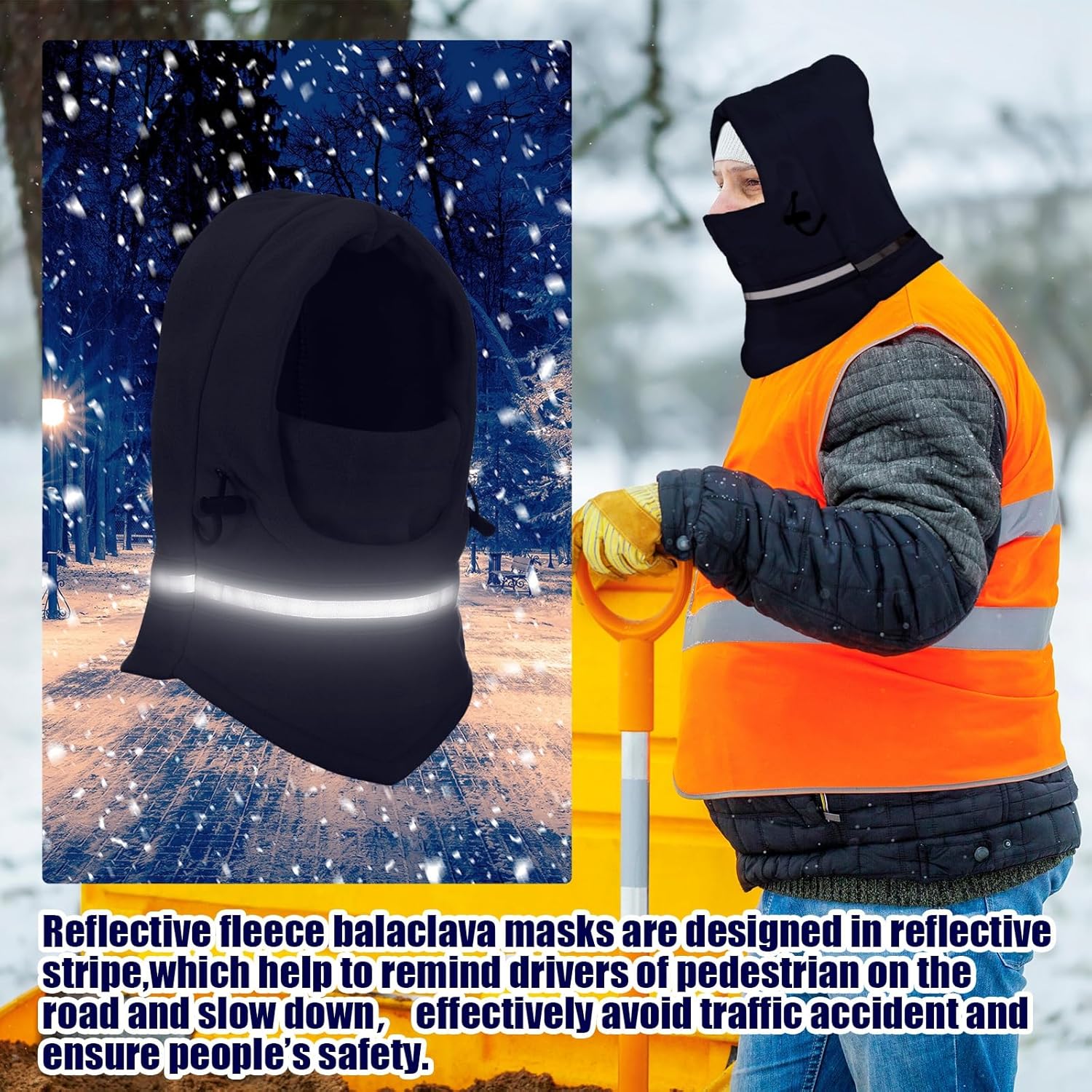 Suhine 12枚 冬用 反射 バラクラバ マスク サーマル フルフェイス ネックカバー 帽子 調節可能 高視認性 アウトドア