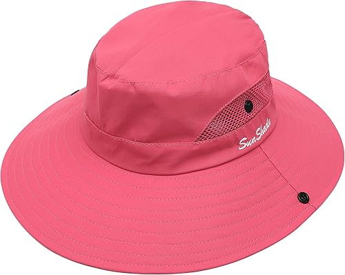 Miniatura 3 de Muryobao - Paquete de 2 sombreros de verano para mujer, para cola de caballo, de verano, con protección de rayos ultravioleta, ala ancha plegable,