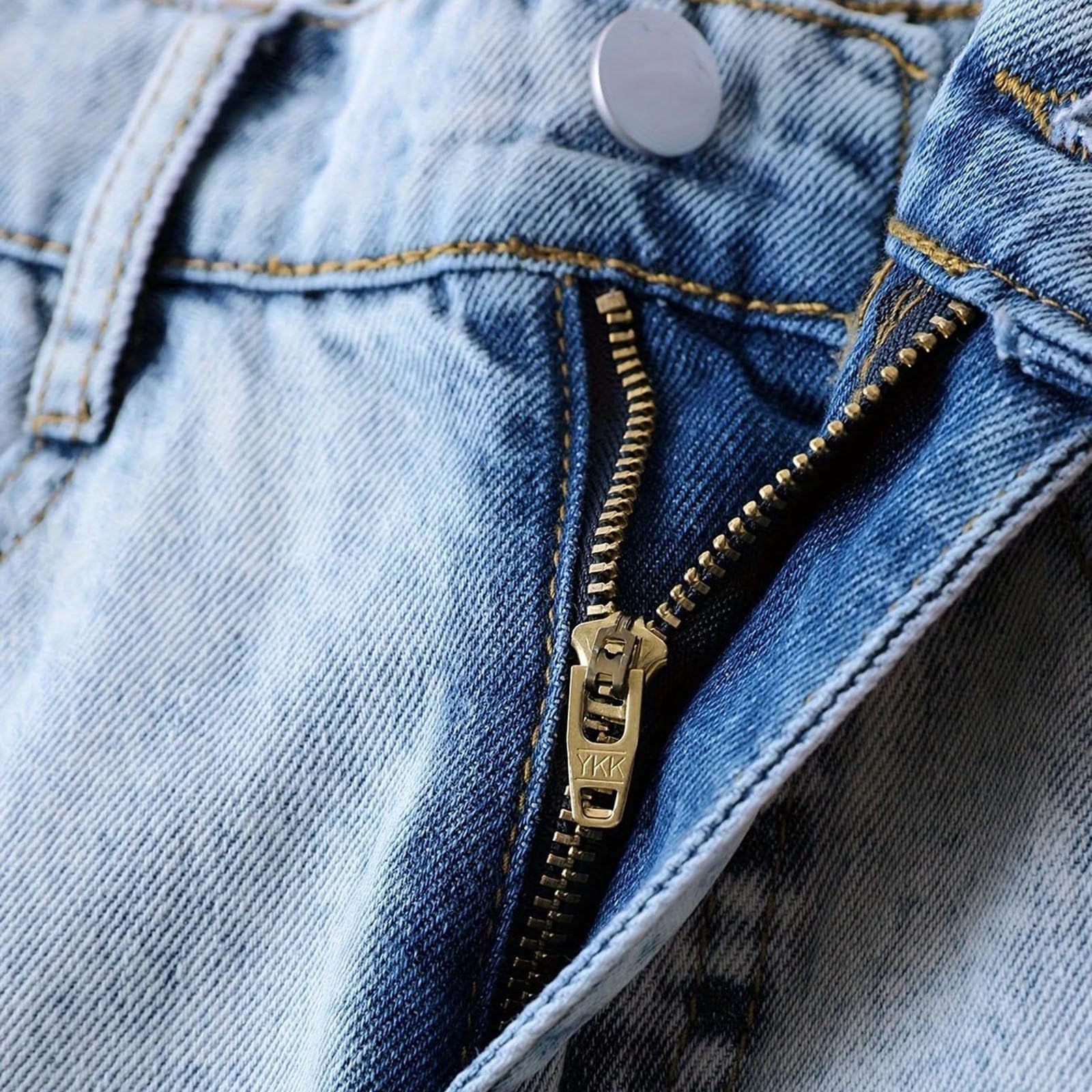 Jeans per Ragazze, Pantaloni Larghi in Denim a Gamba Larga, Vita Alta Elasticizzata, Pantaloni con Fiocco Carini, Casual, Abbigliamento da Strada per bambini8