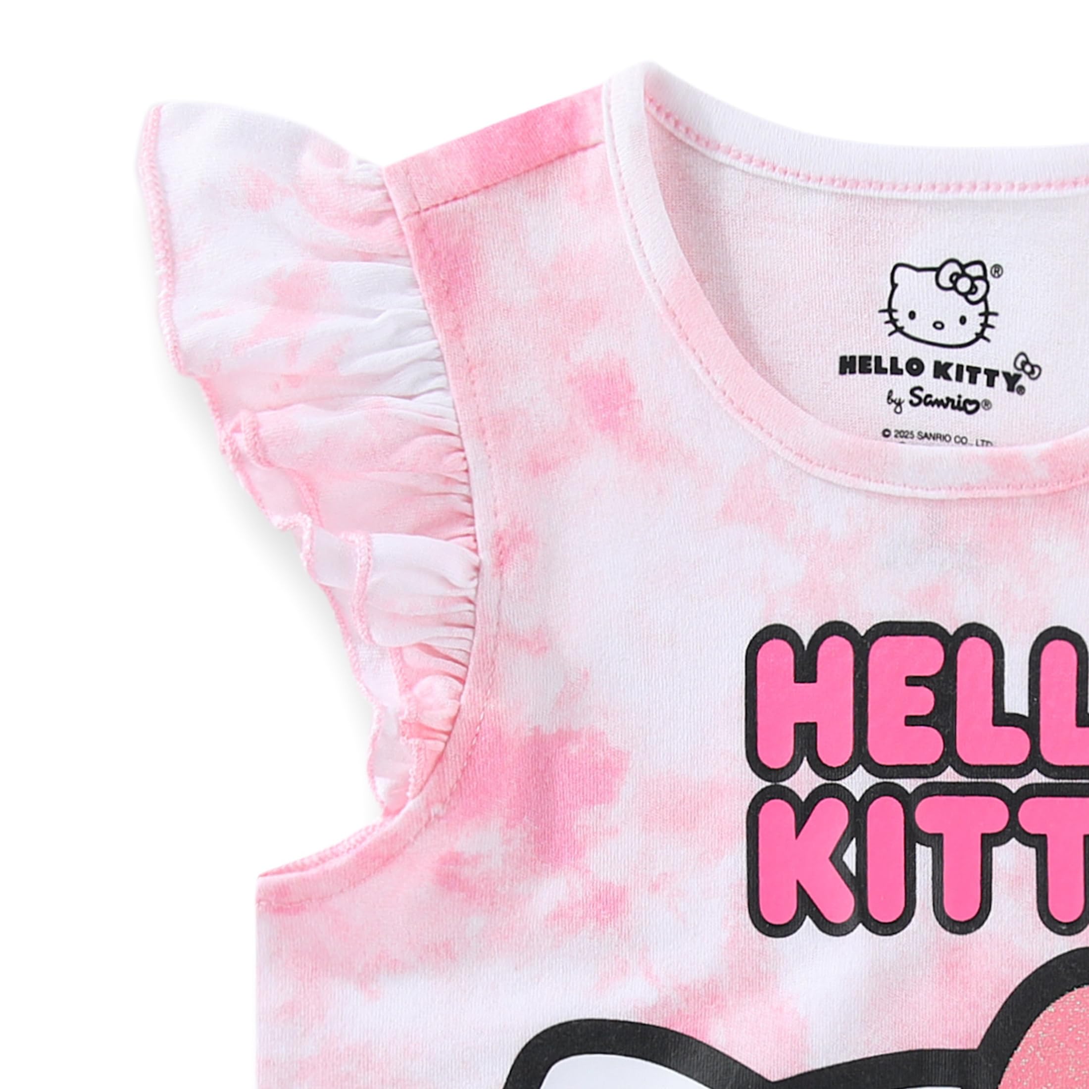 Hello Kitty Sanrio - Set con camicia a maniche corte e gonna tutù in tulle, per bambine e bambine grandi