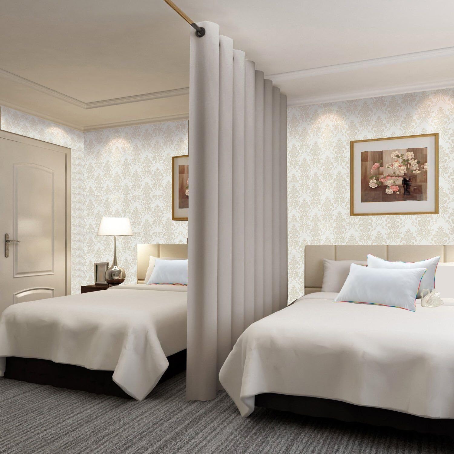 TWOPAGES Premium Heavyweight Room Divider Curtain No One