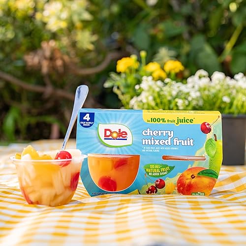 Miniatura 5 de Dole - Tazones de frutas mixtas de cereza en jugo 100 sin gluten bocadillo saludable 4 onzas 12 tazas totales