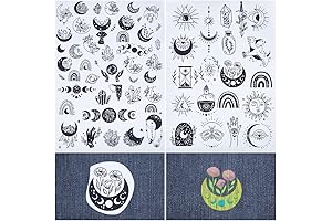 Embroidery Magic Paper for Astrology Lovers: Pre-Printed Moon, Sun, and Tarot Patterns