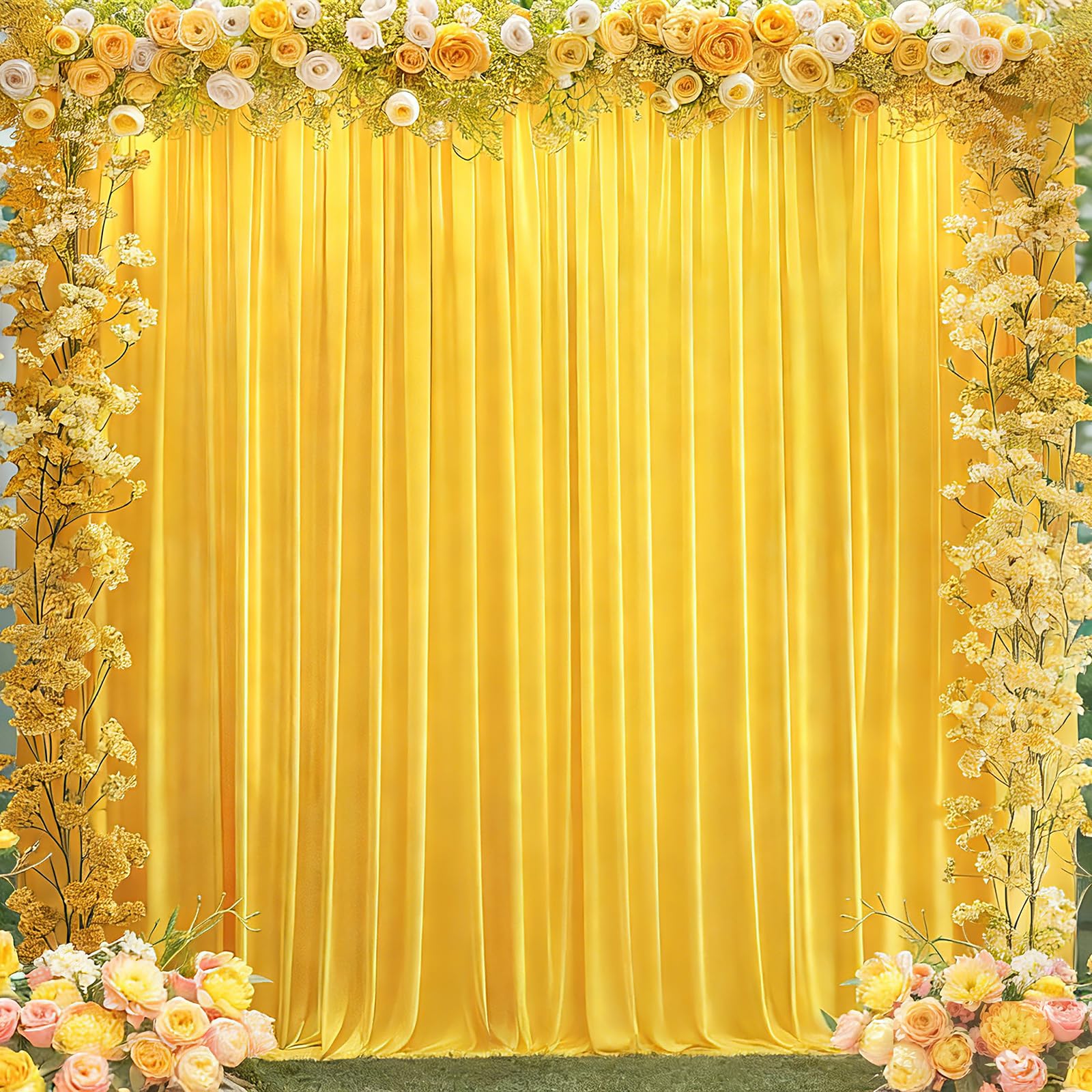 Amazon.com : Yellow Backdrop Curtains 8 x 10 ft for Photo