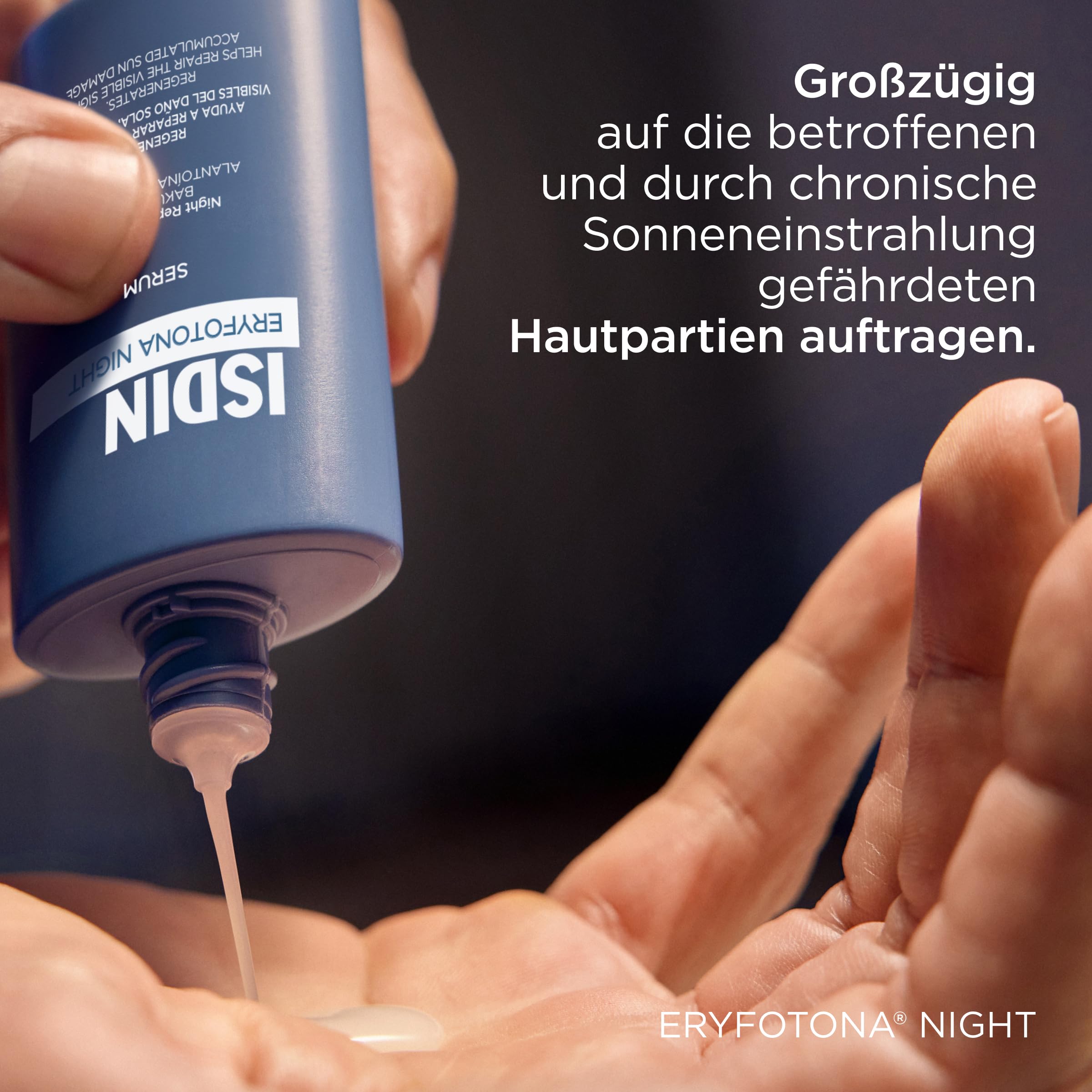 ISDIN Eryfotona Night Nachtserum - Repariert Sonnenschäden & Erneuert die Haut - Begleitpflege bei Aktinischer Keratose - Mit Melatonin & Bakuchiol, 50ml