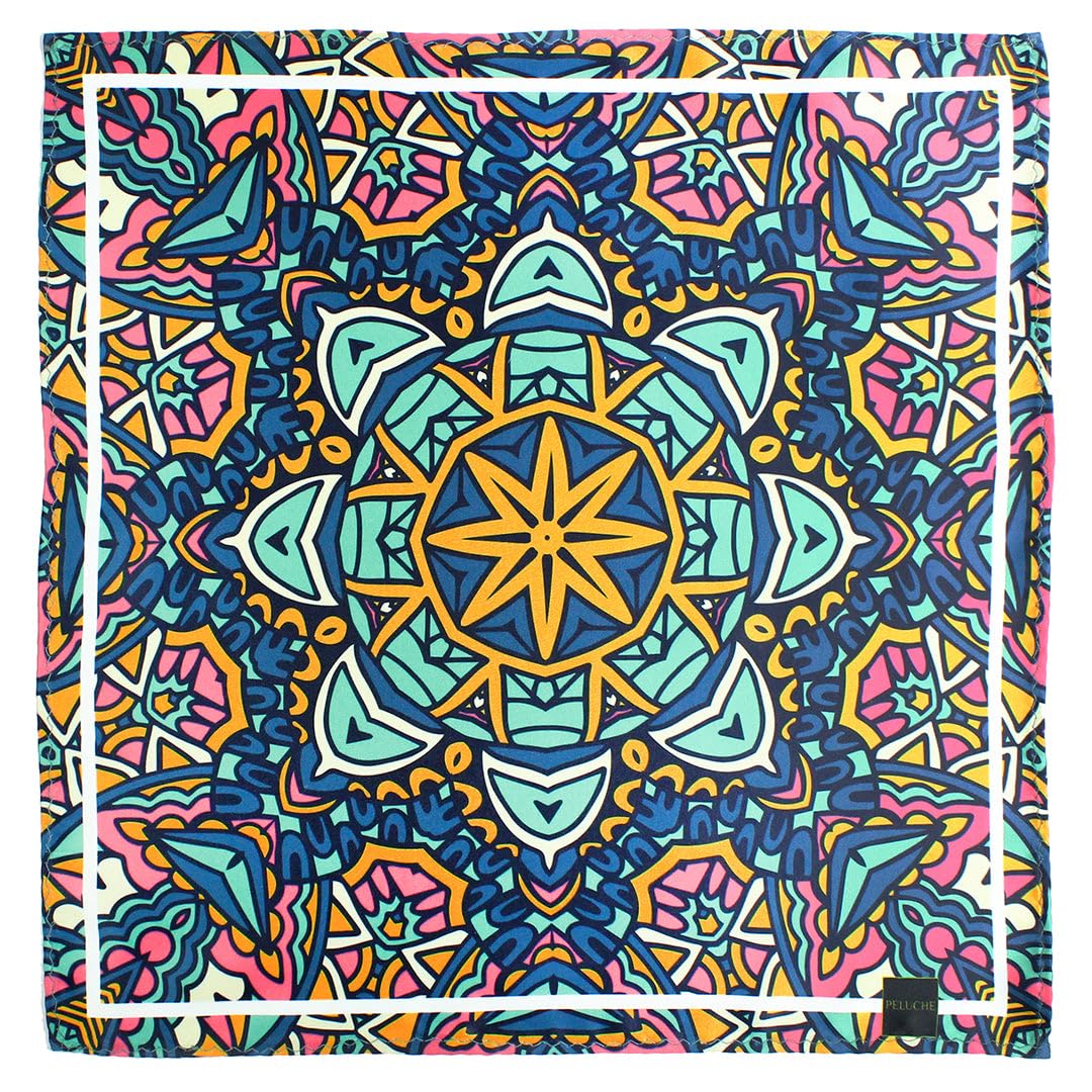 peluche Zen Harmony Multicolor Pocket Square for Men (14X14 inches)-picture-2