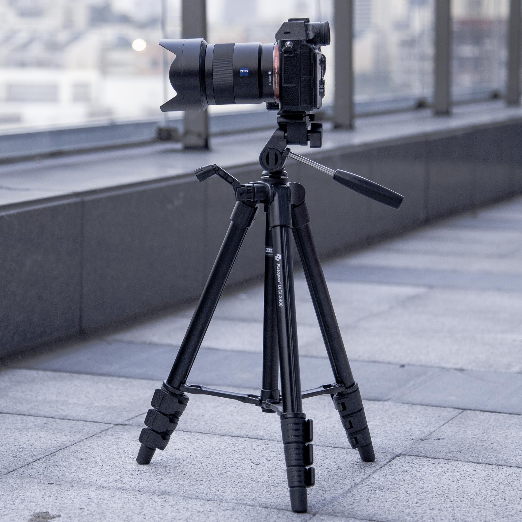 Fotopro Treppiede da viaggio ultraleggero compatto da 120 cm con piastra a sgancio rapido e testa panoramica treppiede in alluminio 0,5 kg carico massimo 2 kg DIGI-3400