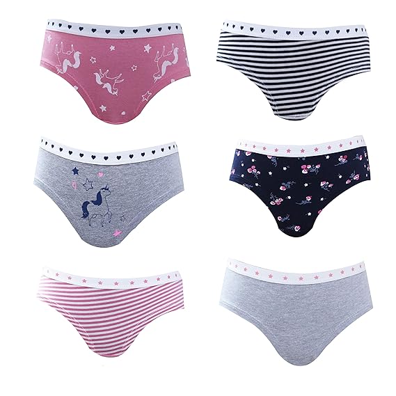 ARIEL Girls Cotton Briefs (Pack of 6)