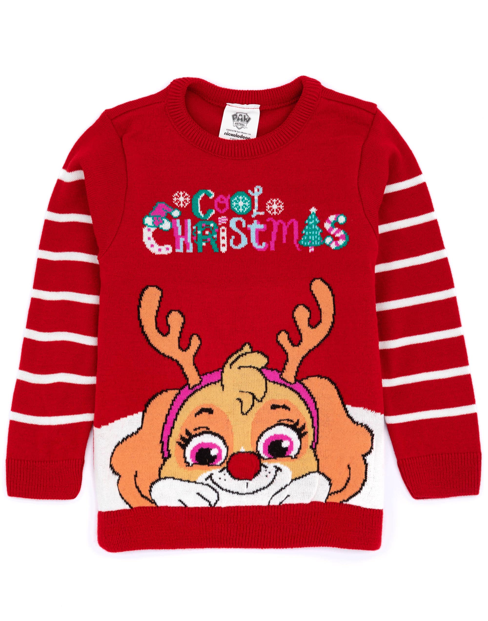 Paw Patrol Christmas Jumper - Kids - Red - Acrylic - Skye Rudolph Design - 4-5 Years