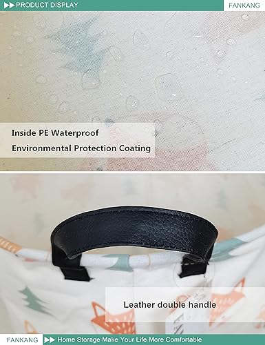 Miniatura 8 de FANKANG Cesta de almacenamiento, cesta de lona plegable con revestimiento de polietileno impermeable, cestas de almacenamiento grandes para niños y