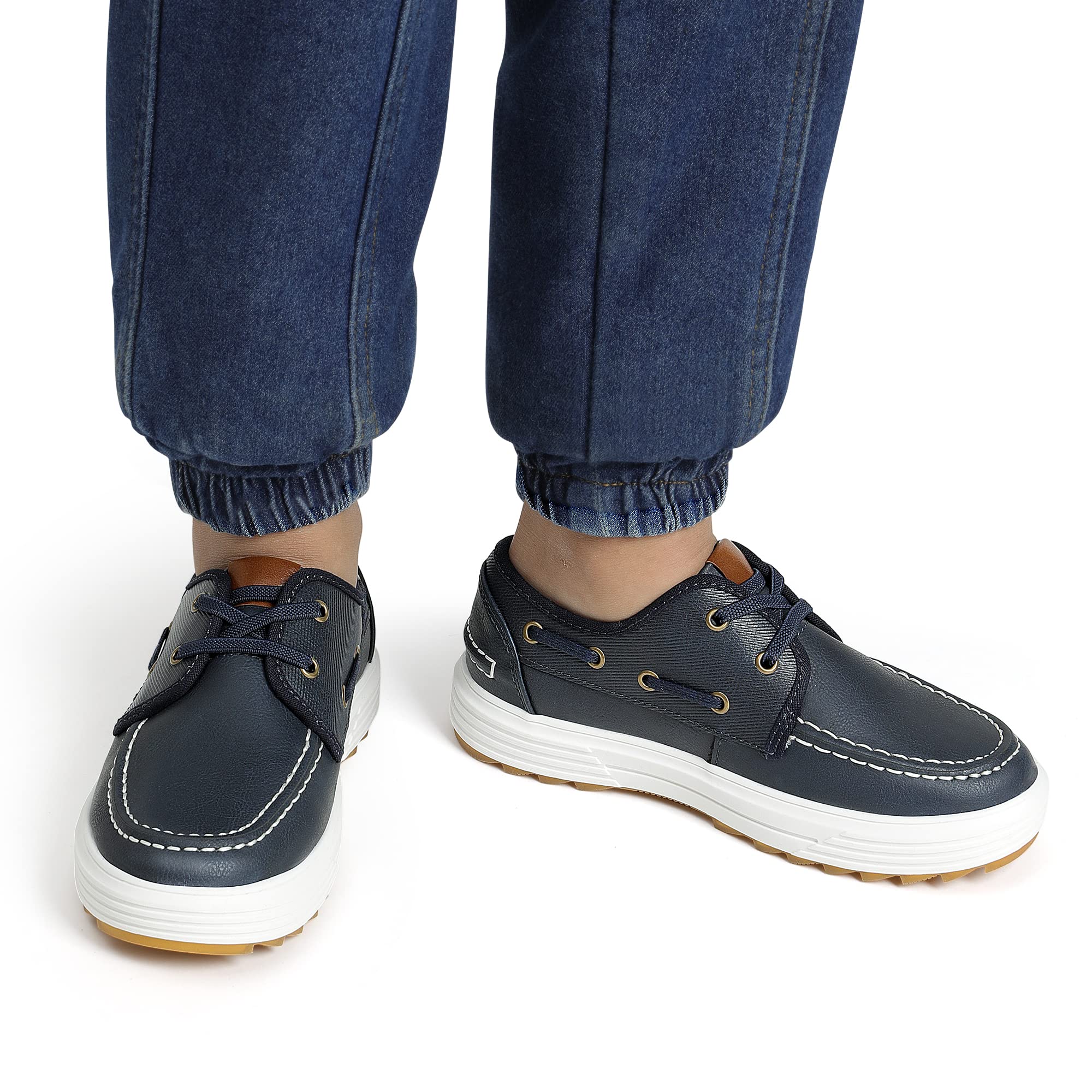 Bruno Marc Boy's Boat Shoes Slip on Loafers Dress Casual Buty szkolne, NIEBIESKI, 28 EU
