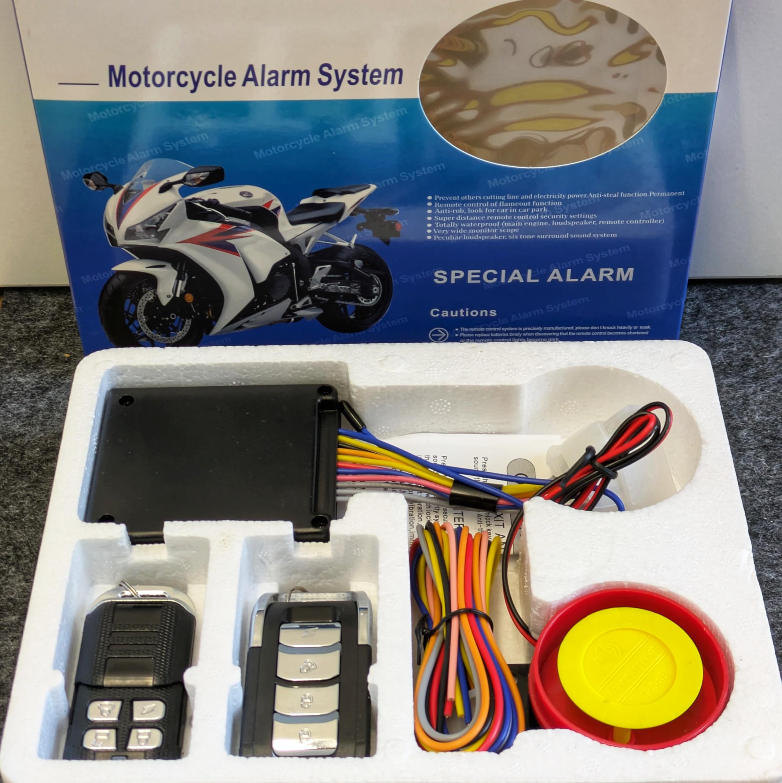 Motorrad/Roller Alarmanlage Funk Wegfahrsperre Fernstart Bike Quad LM-207A AL1
