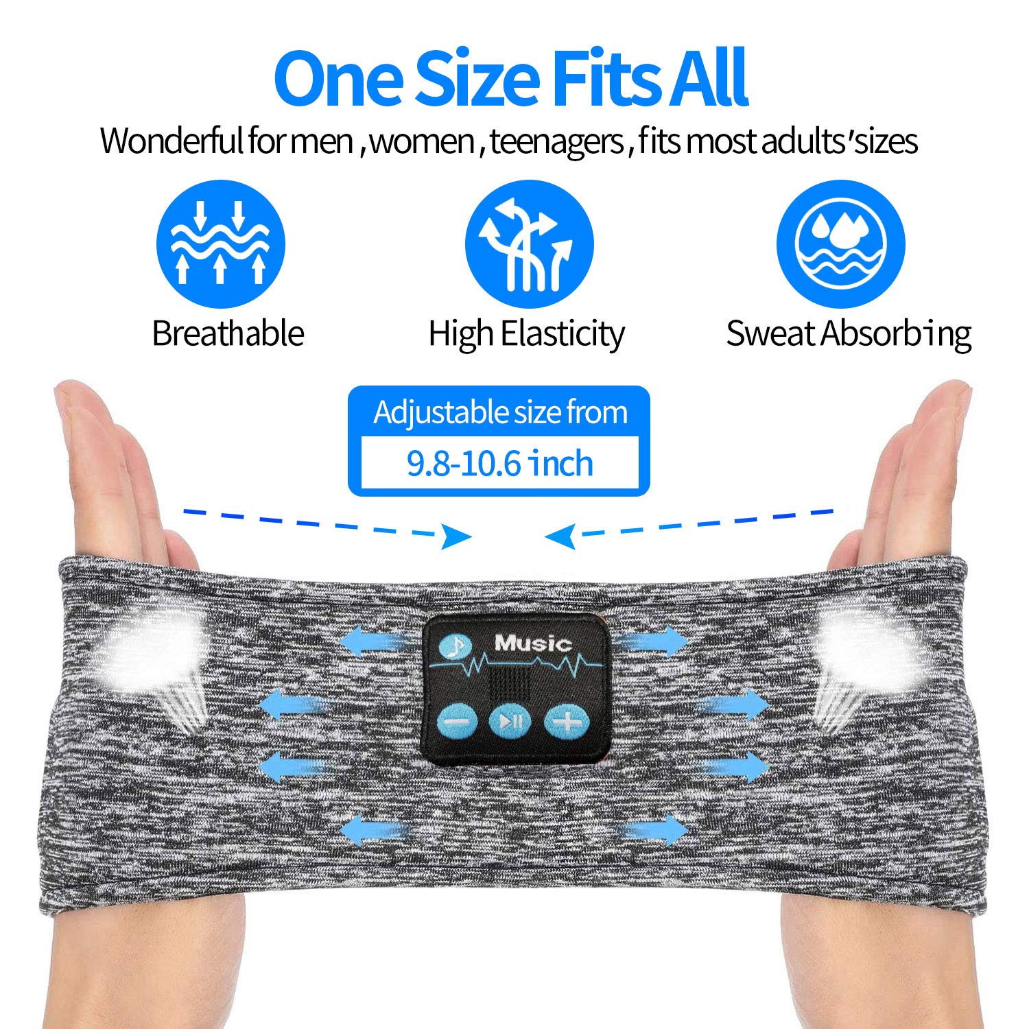 Casque Sommeil Musique Sans Fil Bandeau Stéréo Avec Micro - Yoga Et Détente Tuwiwol