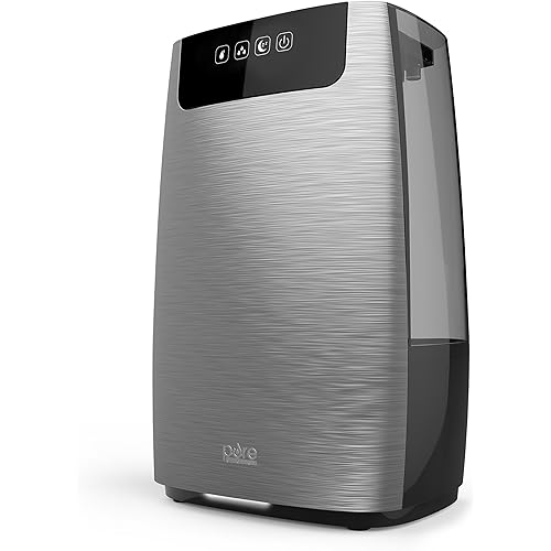 Pure Enrichment HumeXL Ultrasonic Cool Mist Humidifier - Large, Easy-to-Clean 5-Liter/1.3 Gallon Water Tank, Touch-Button Control, High/Low Mist, 2 Independent 360° Mist Nozzles and Night Mode