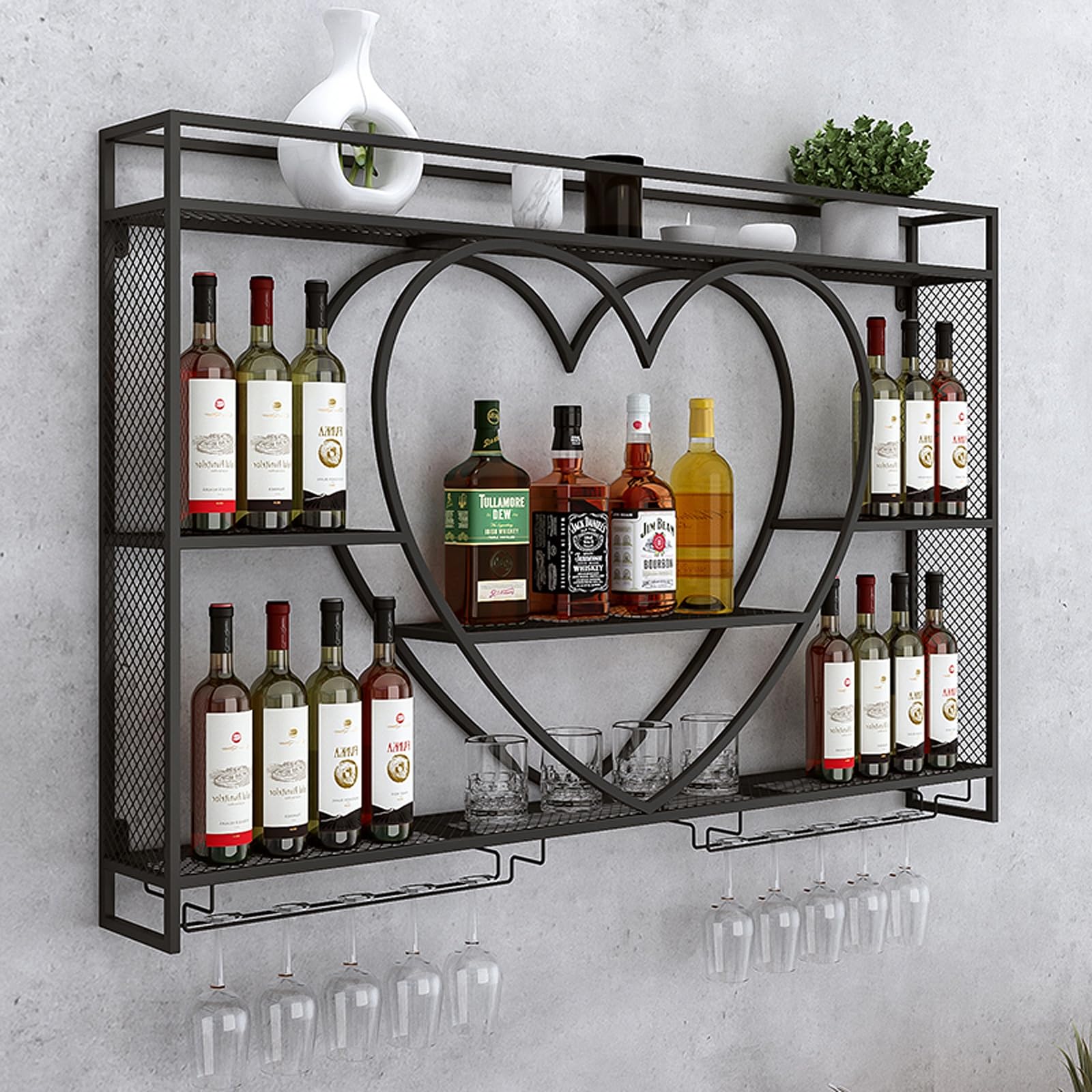 Présentoir de rangement bouteilles pour apéritif et salon design loft