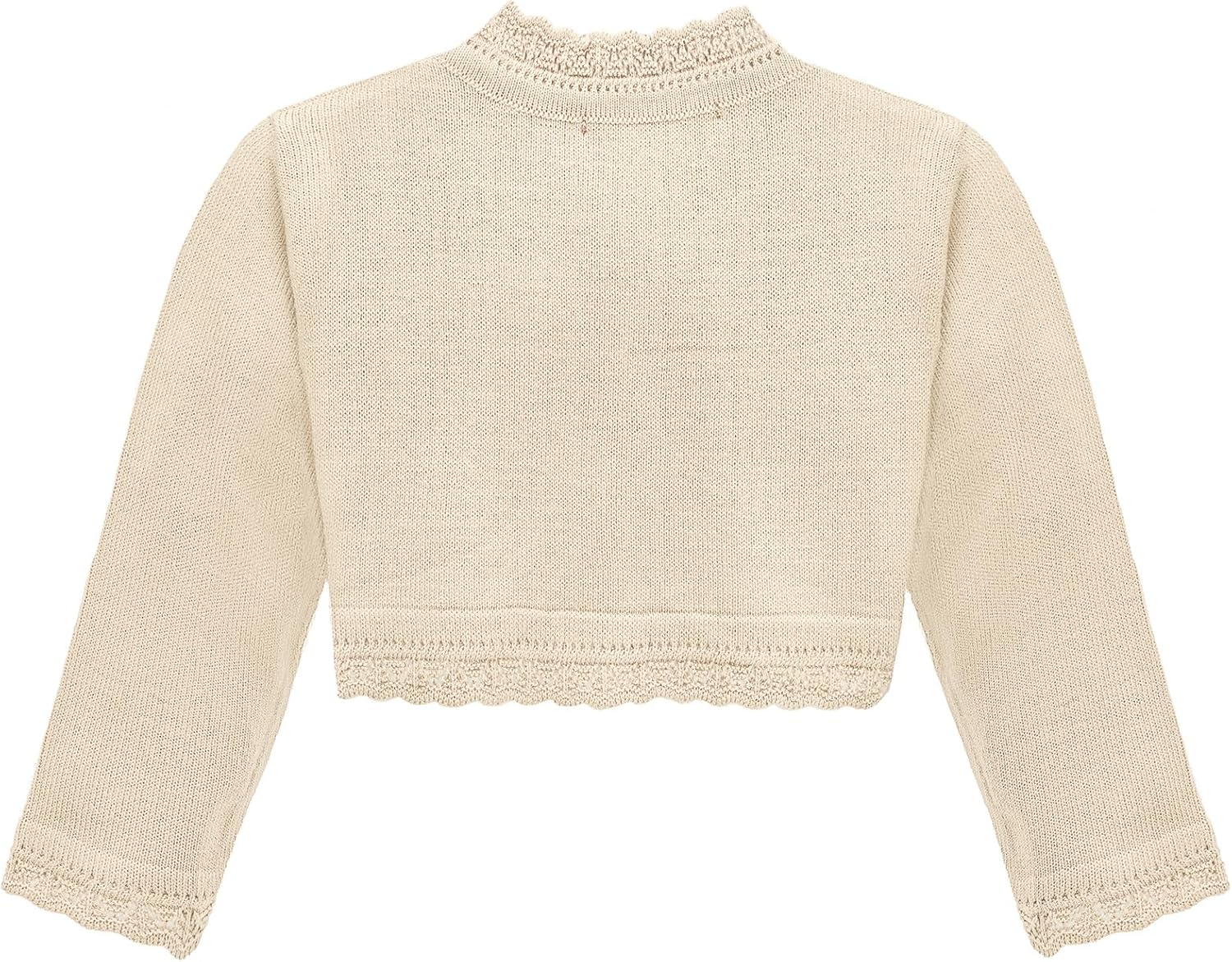 Lilax Little Girls' Knit Long Sleeve Button Closure Bolero Cardigan Shrug - Image 3