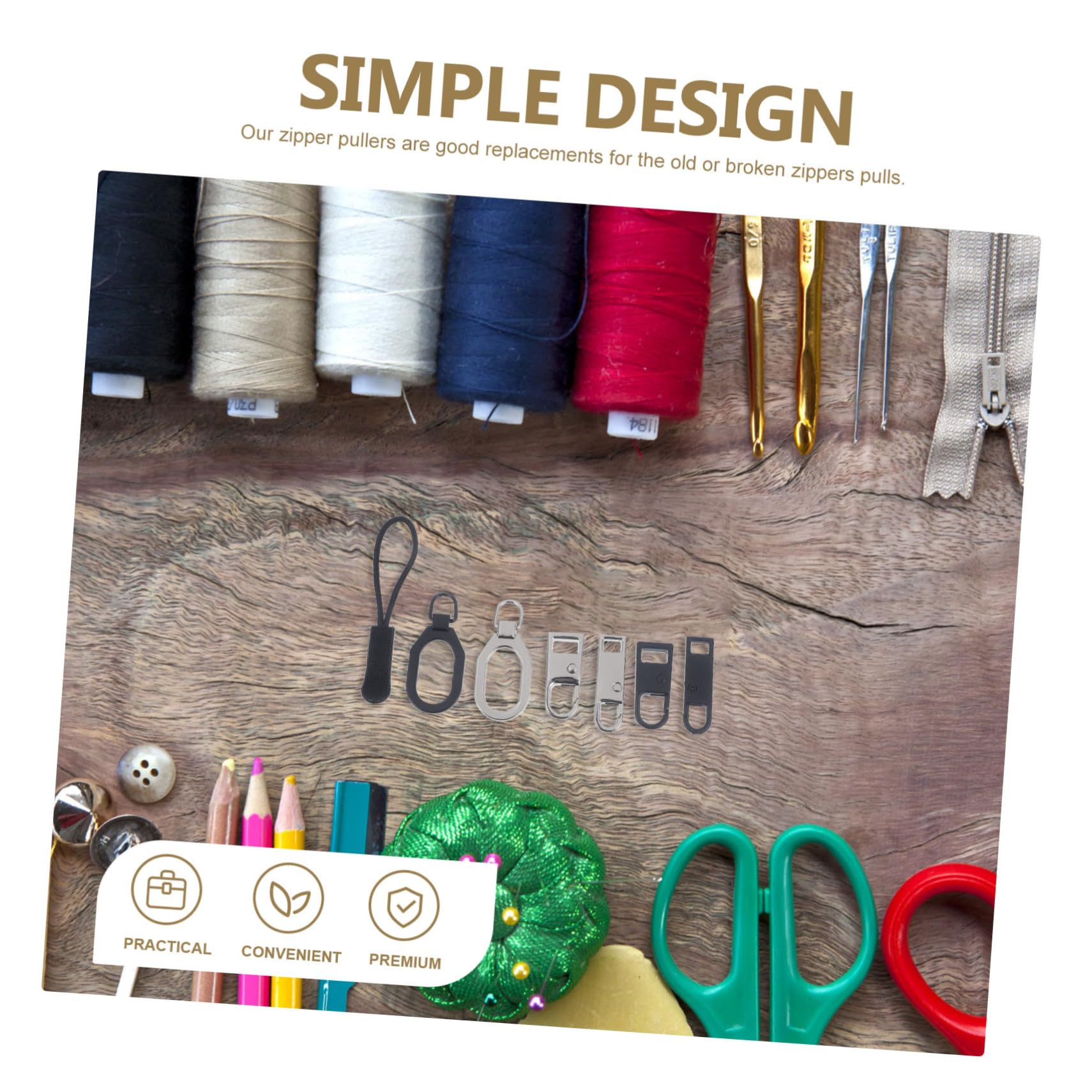 STOBOK 96piezas Kit De Reparación De Cremalleras Tiradores y Cabezas De Cremallera Para Ropa Mochilas y Equipaje Accesorios