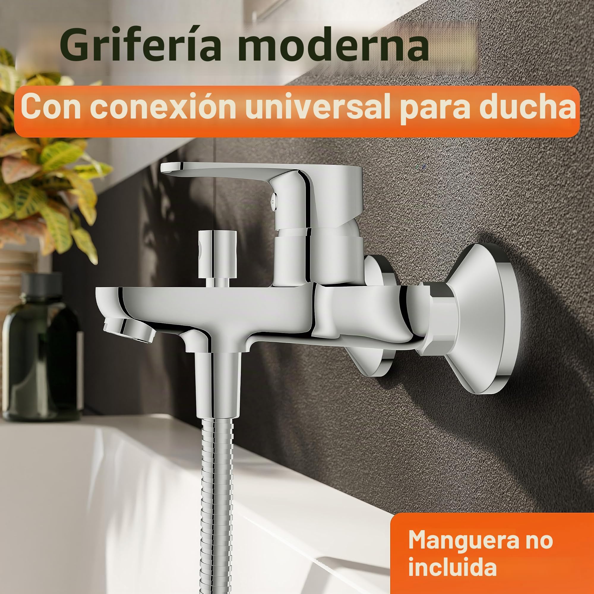 EISL NI023CALCR Claudio NI023CALCR-Grifo bañera Cromado, con desviador Entre caño y Ducha Monomando