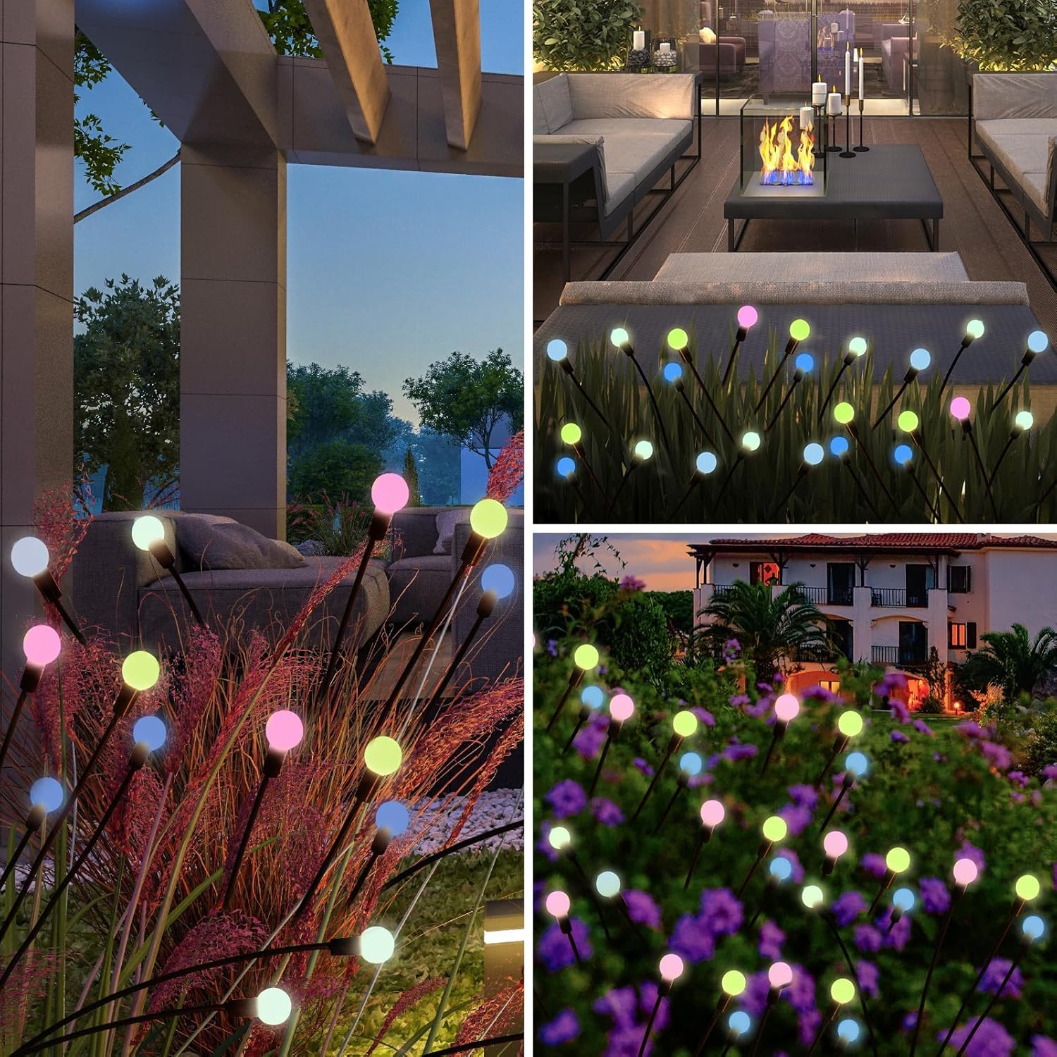 Luces Solares de Luciérnaga, Luz Solar Exterior Jardin, LED Lámparas Luciérnagas, Impermeable Luces para Patio, Lámparas Solares para Exterior y Jardin
