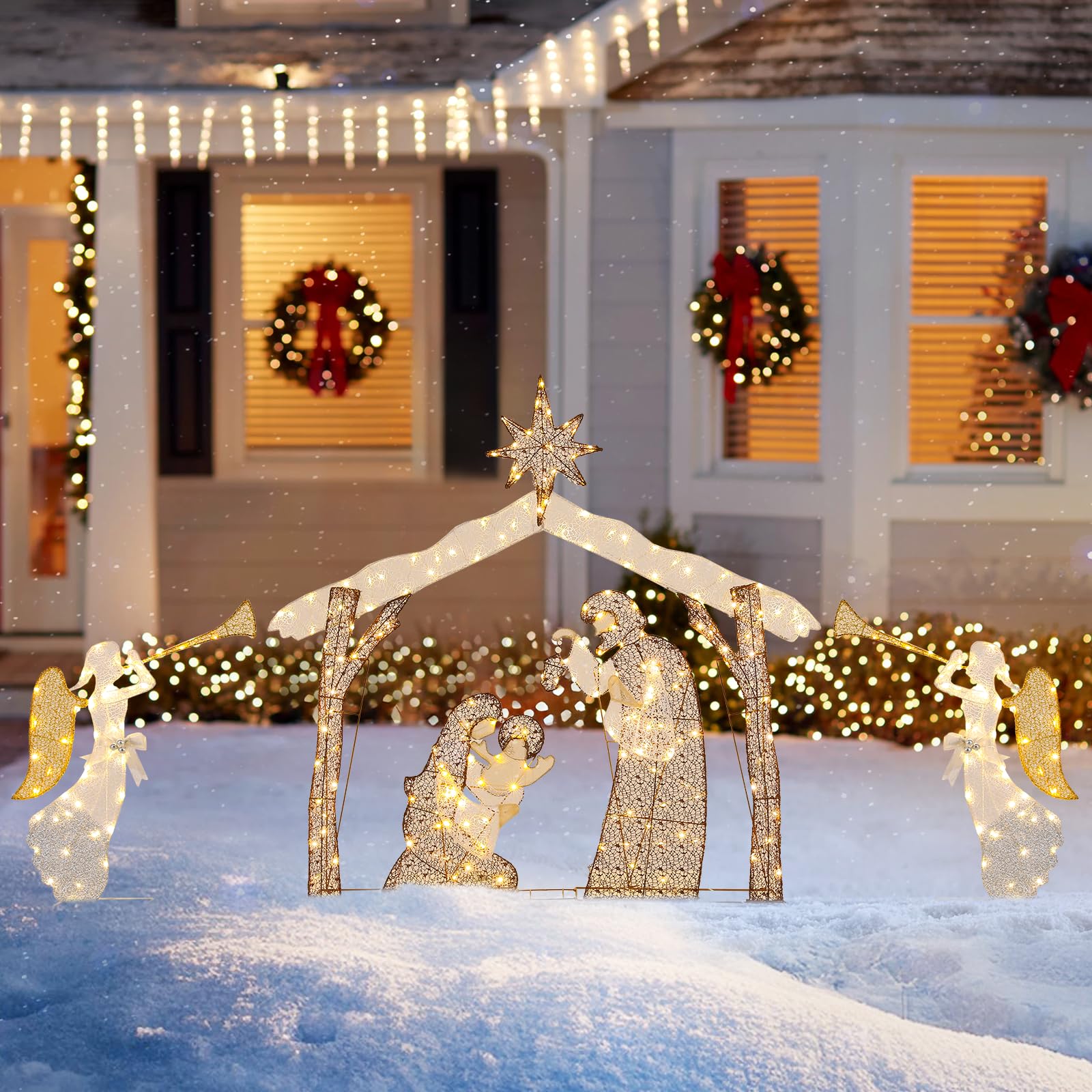 6 Foot Christmas Yard Decoration With LED Lights 6ft Outdoor Lighted ...