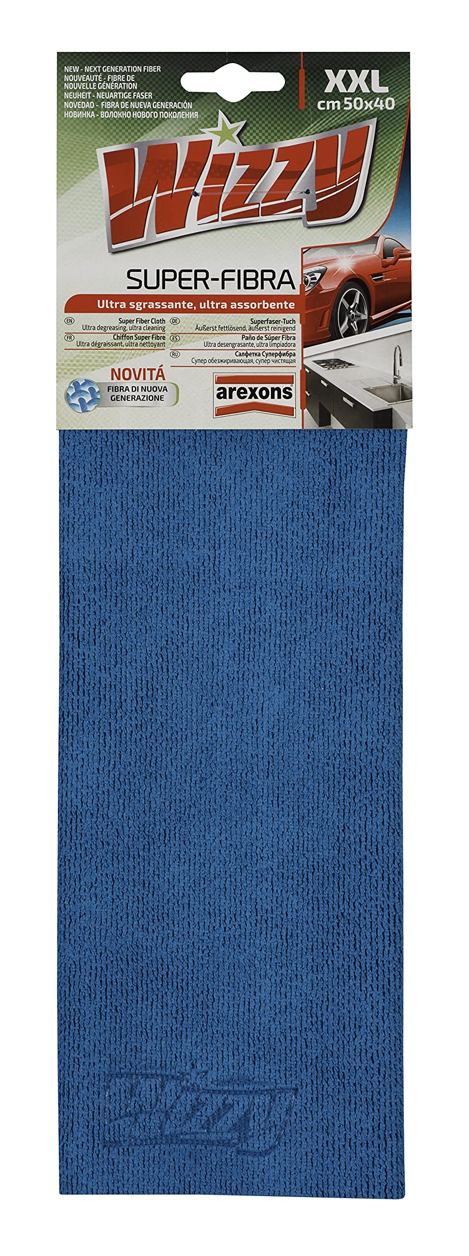 Panno Superfibra Arexons Wizzy 50x40 Cm - Ultra Assorbente, Per Auto E Casa, Senza Pelucchi - Foto 3