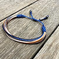 Vista 250 de Colorful Bracelet for Men and Women with Hematite Stones: Handmade Designer Adjustable Multistrand String Knotted Macrame Friendship Bracelet