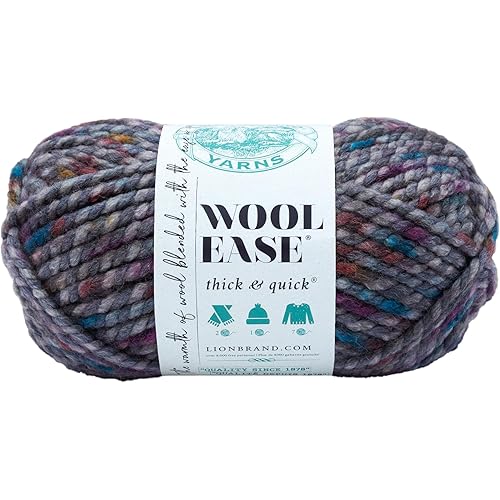 (1 Skein) Lion Brand Yarn Wool-Ease Thick & Quick Bulky Yarn, Abalone