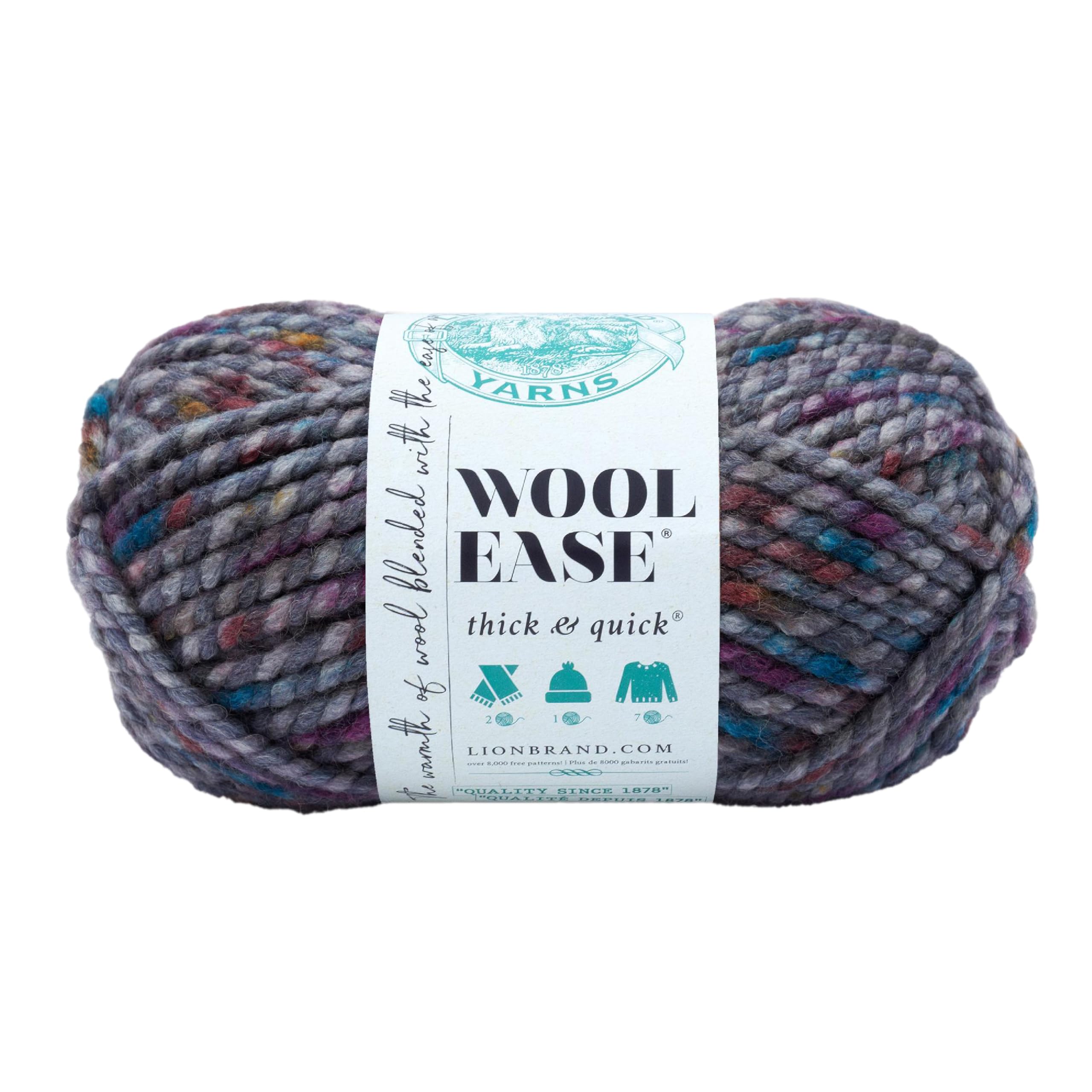 (1 Skein) Lion Brand Yarn Wool-Ease Thick &amp; Quick Bulky Yarn, Abalone