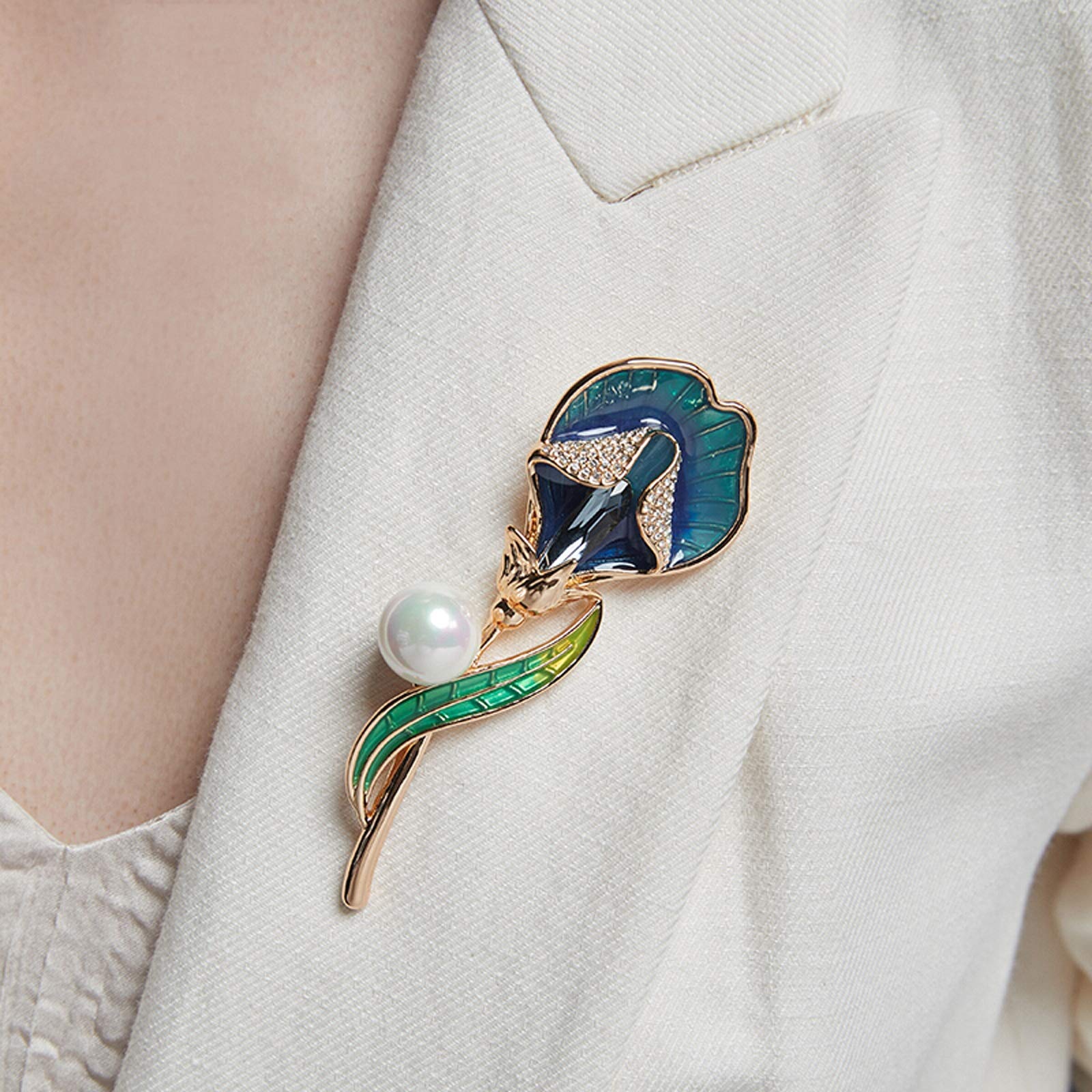 Broche Broche de perlas, broches clásicos de estilo chino for mujer, broche de cristal, chal, vestido, abrigo, accesorios, regalos únicos Broches para Ropa