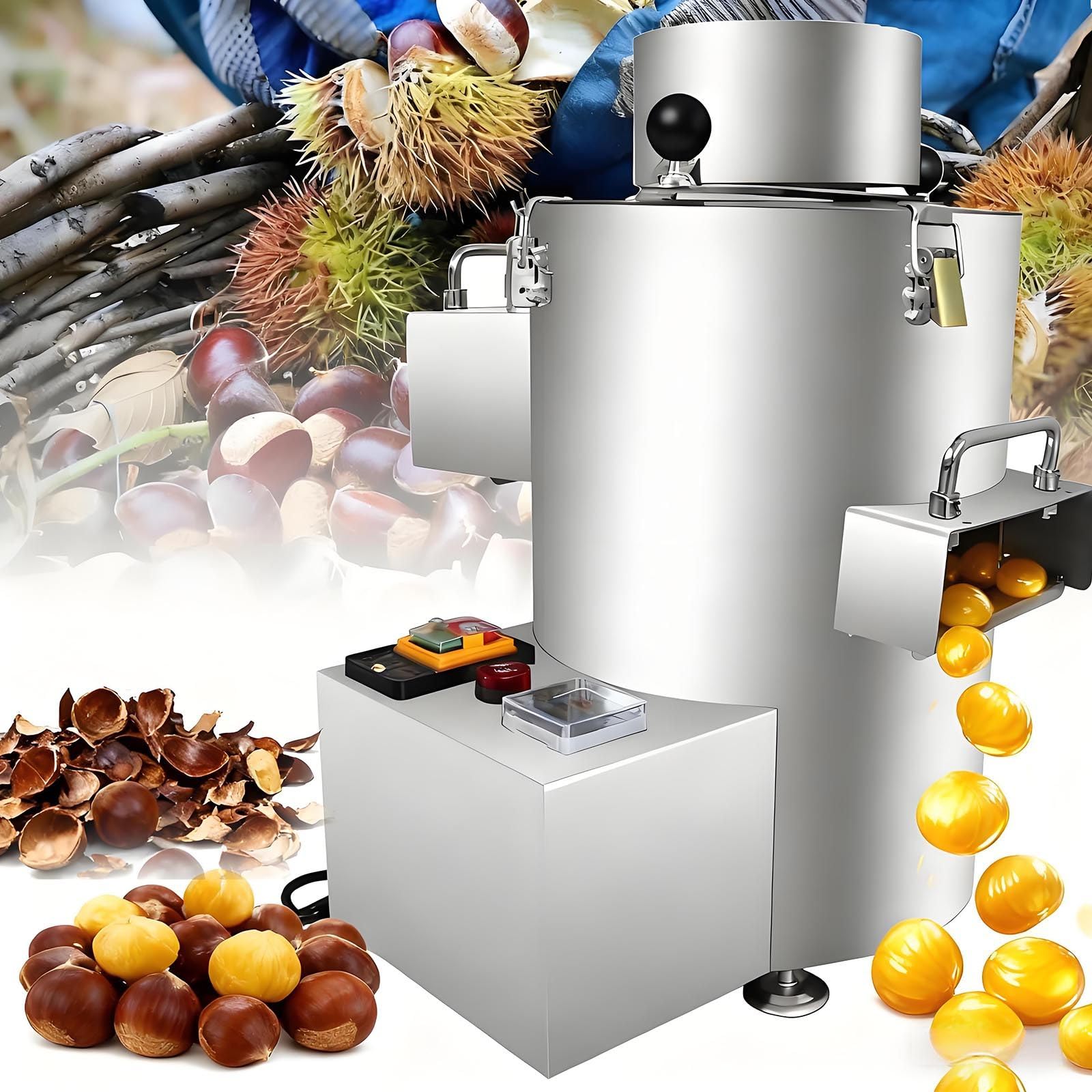 GTHTUHFD Stainless Steel Chestnut Sheller, Automatic Peeler Machine, Adjustable Speed, Low Breakage Rate, For Commercial And Home Use,C12v
