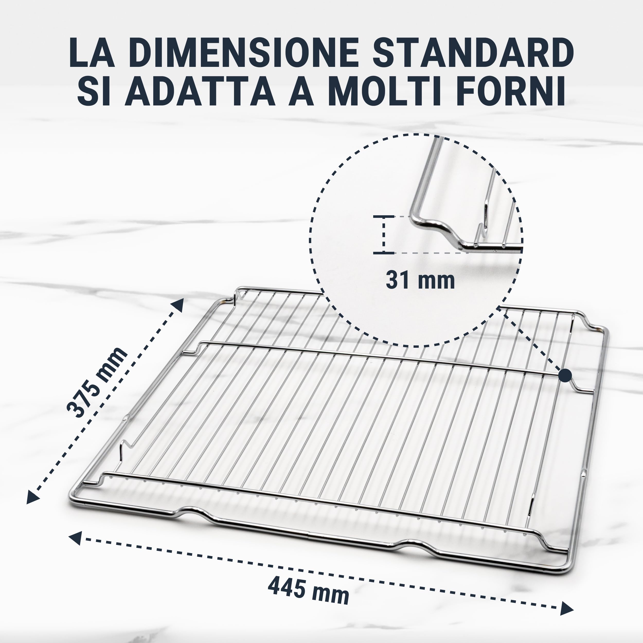 Griglia di ricambio per griglia da forno HEZ634000 compatibile con Bosch Siemens 00577170, griglia 455 x 375 mm, griglia per forno