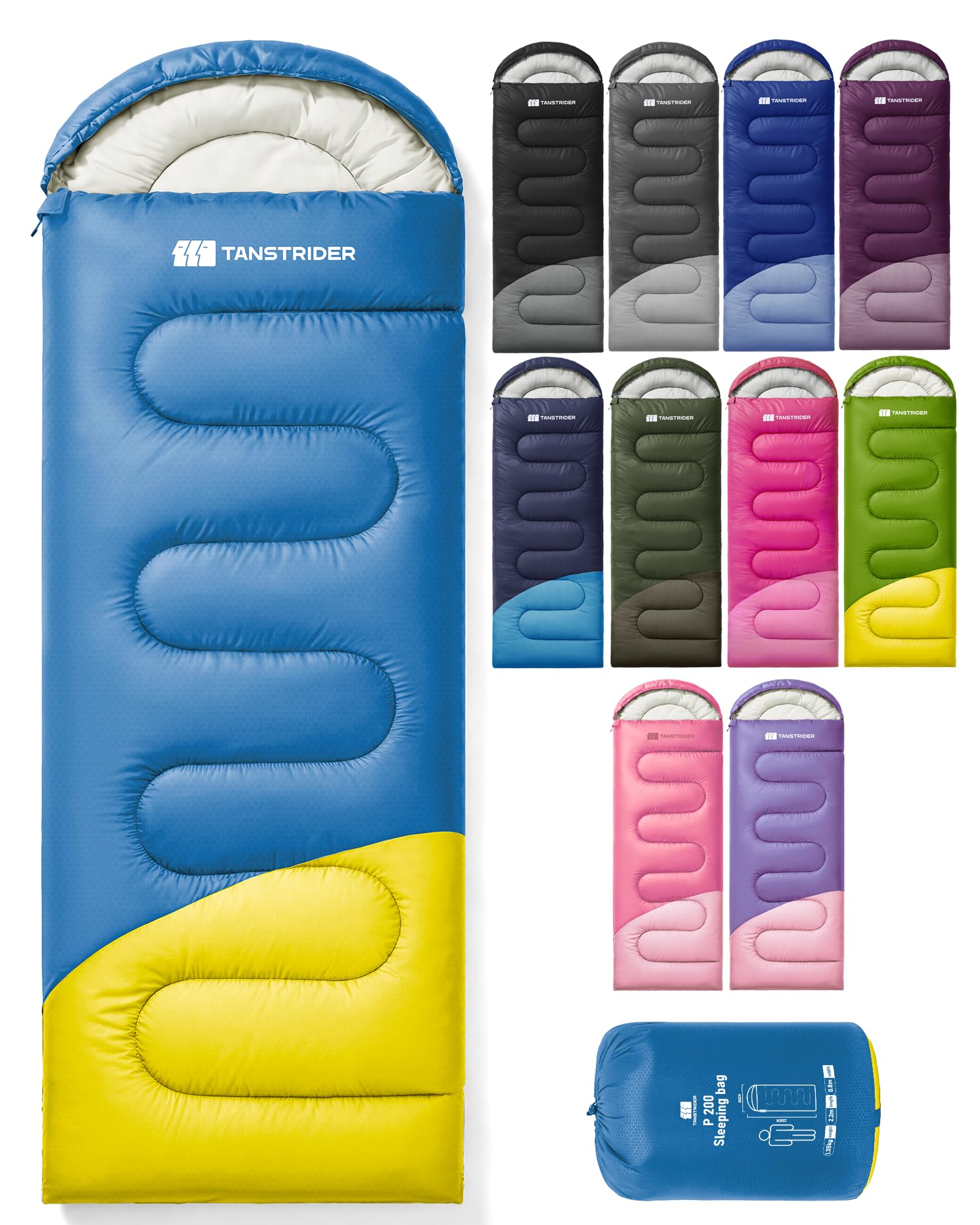 TANSTRIDER Sleeping Bags for Adults Warm Weather, Compact Lightweight Backpacking Sleeping Bag with Compression Sack for Youth, Camping Essentials Gear for Hiking Travel Climbing Outdoor & Indoor Use — image 1