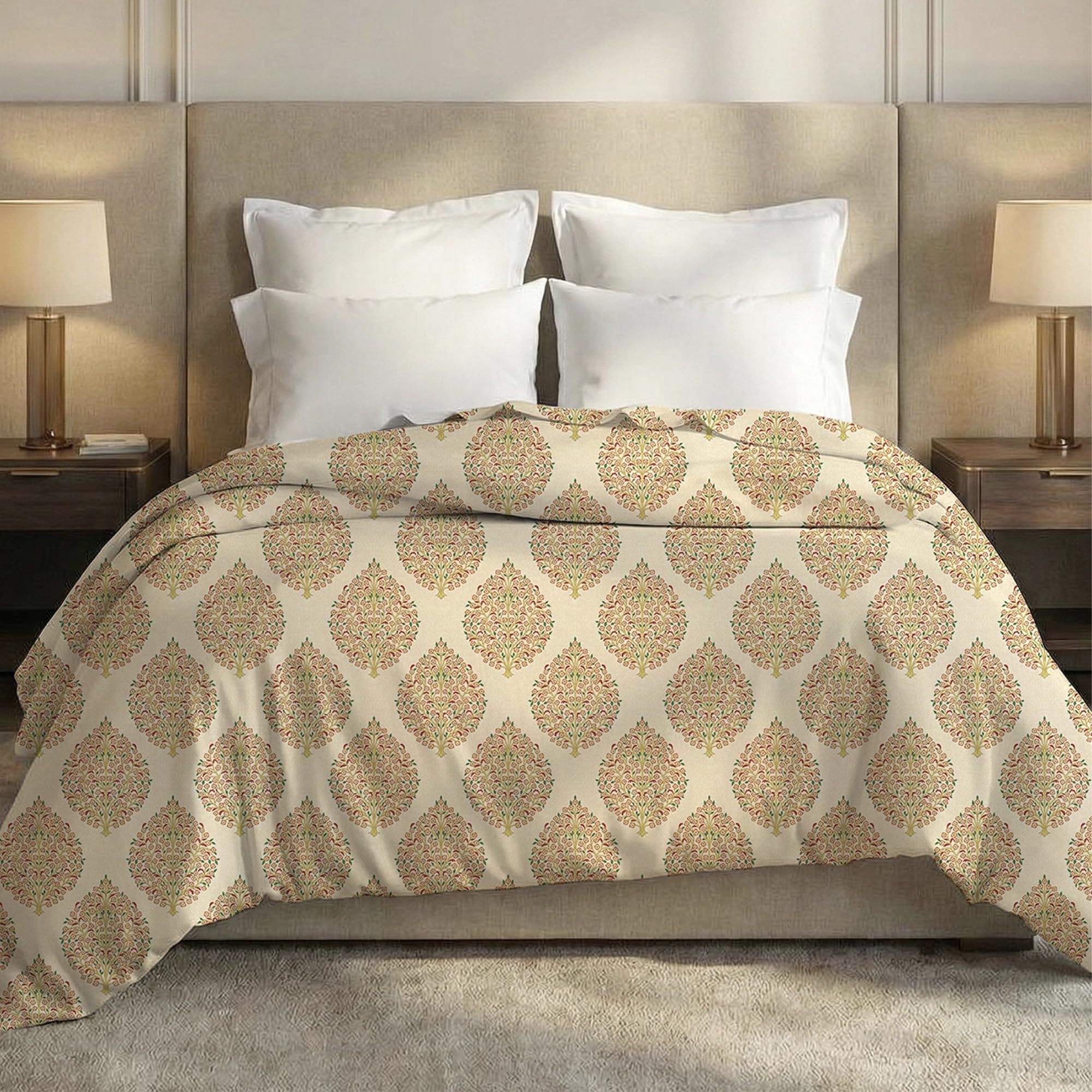 MYTRIDENT Soft Comfort Comforter, 210 TC 100% Cotton 200 GSM Comforter, King Size Comforter - Soft Paisley-image-5
