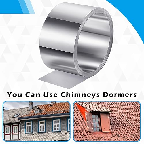 Miniatura 6 de Zonon Rollo de aluminio de 4 "x 150' para techo y jardín, paneles de techo de metal resistentes a la intemperie intermitentes para prevención de