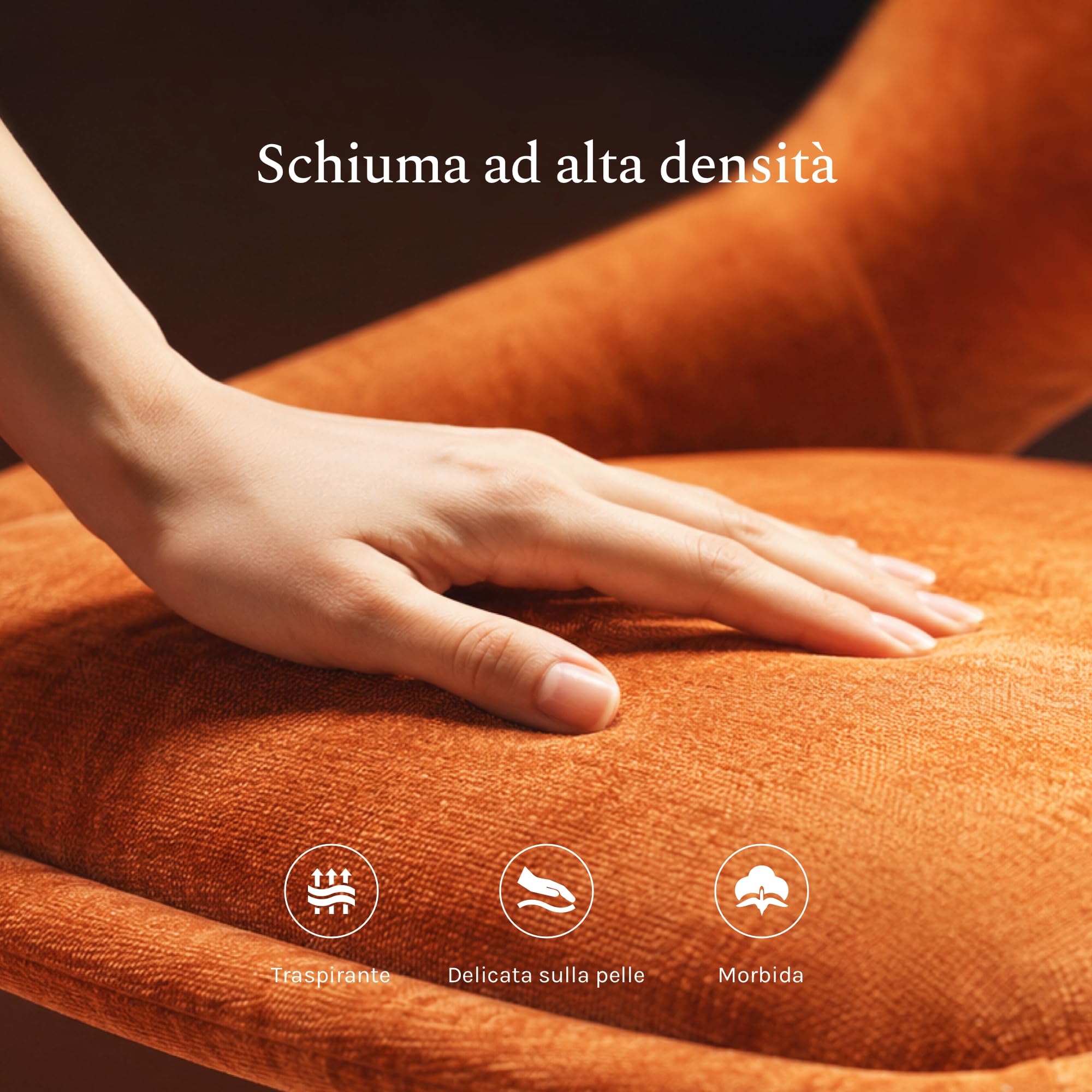WOLTU Set di 2 Sedie Sala da Pranzo, Sedie Cucina senza Braccioli | Rivestimento in Ciniglia e Schienale Traforato, Gambe in Metallo, per Soggiorno, Camera da Letto, Arancione